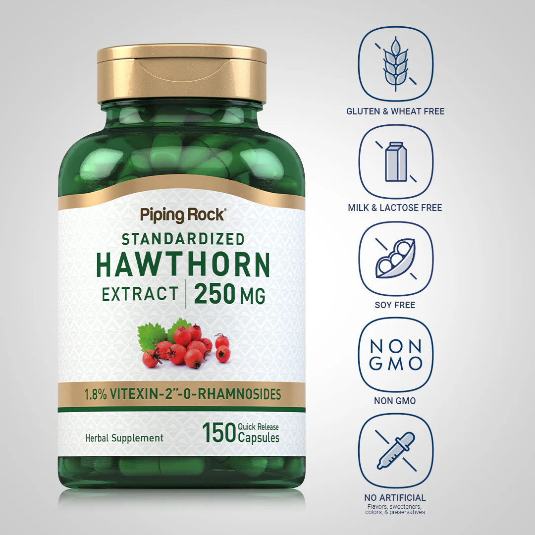 Hawthorn Standardized Extract, 150 Quick Release Capsules - Image 5