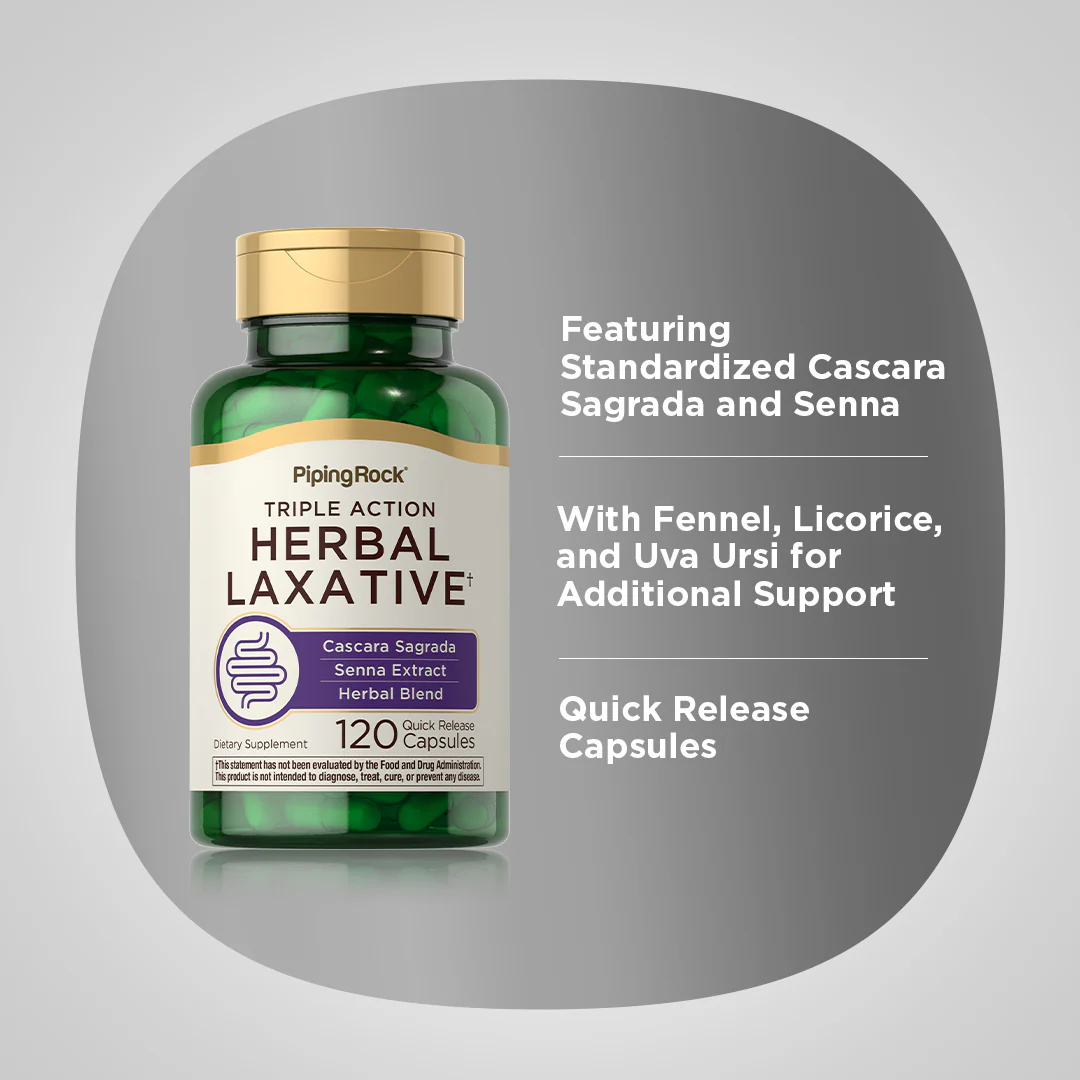 Herbal Laxative, 120 Quick Release Capsules, 2  Bottles - Image 4