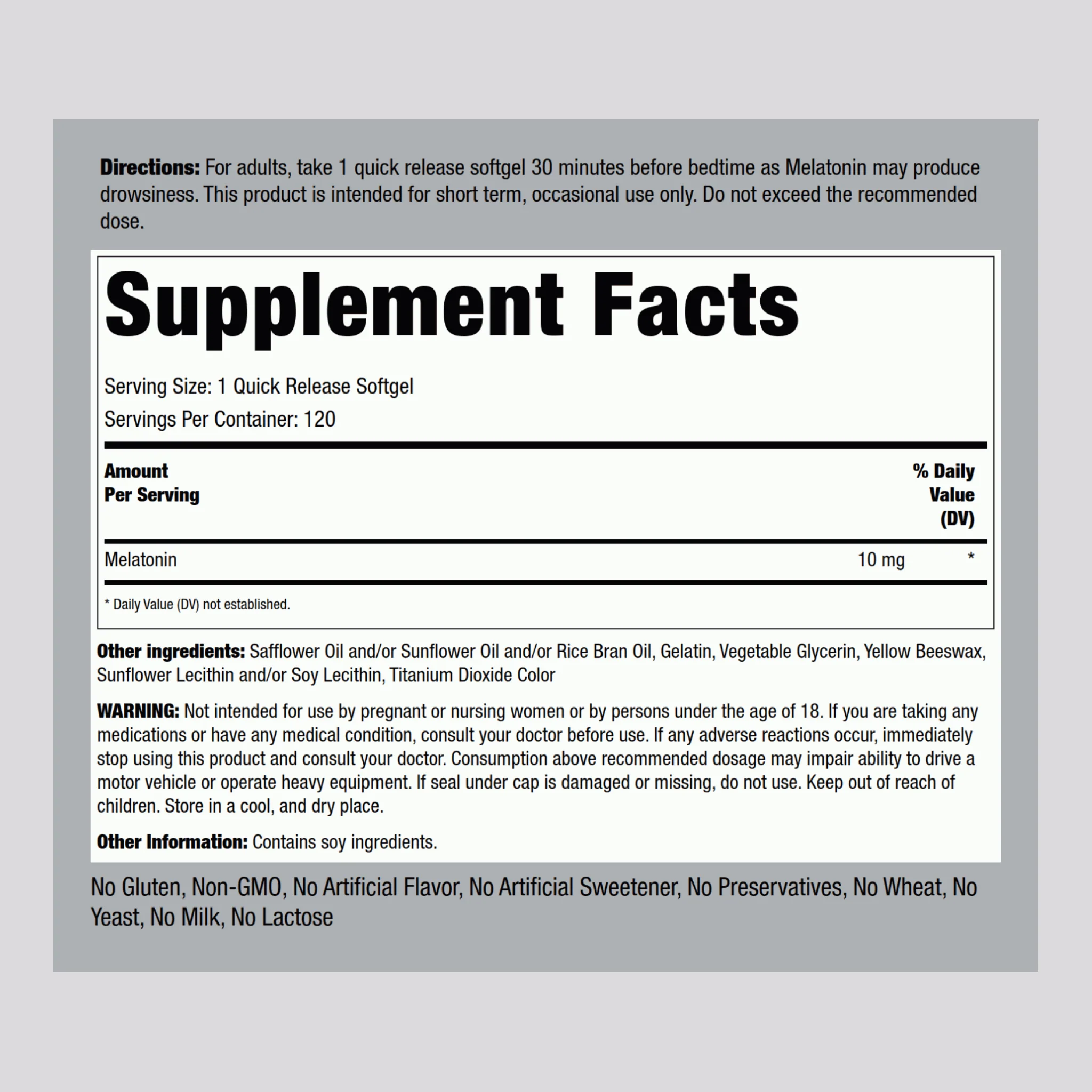 Highly Absorbable Melatonin, 10 mg, 120 Quick Release Softgels, 2  Bottles - Image 2