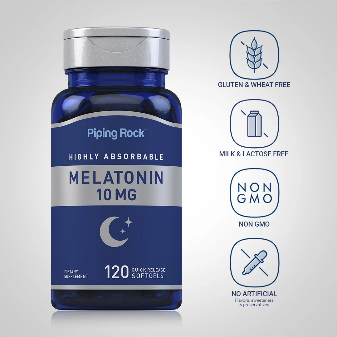 Highly Absorbable Melatonin, 10 mg, 120 Quick Release Softgels, 2  Bottles - Image 4