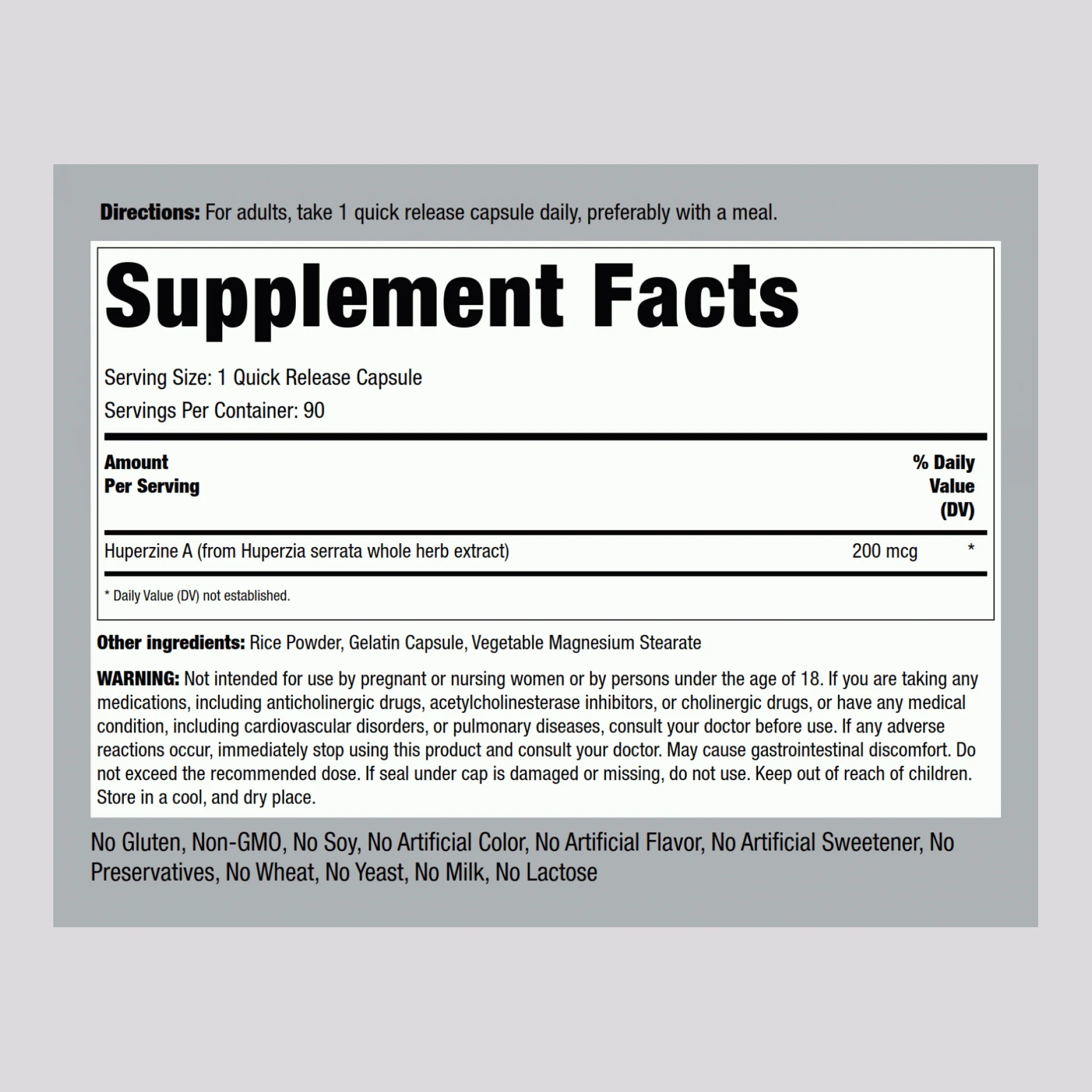 Huperzine A, 200 mcg, 90 Quick Release Capsules, 2  Bottles - Image 2