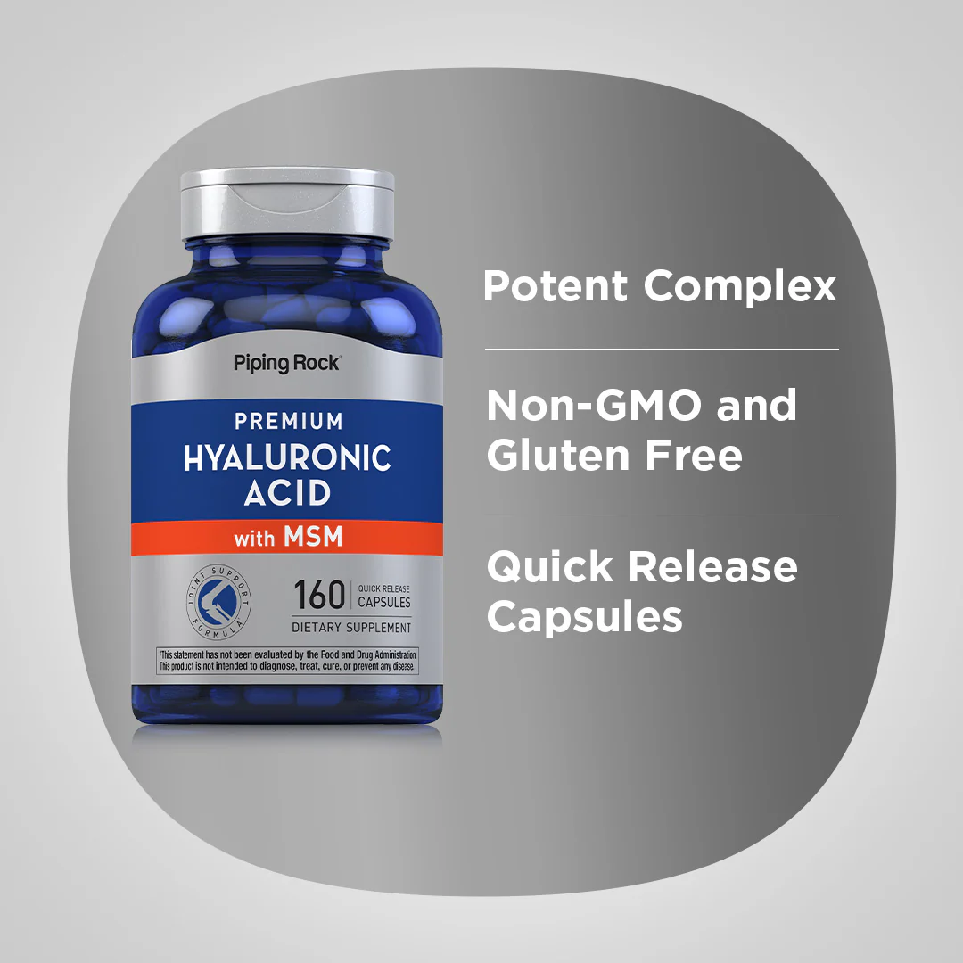 Hyaluronic Acid with MSM, 160 Quick Release Capsules - Image 4