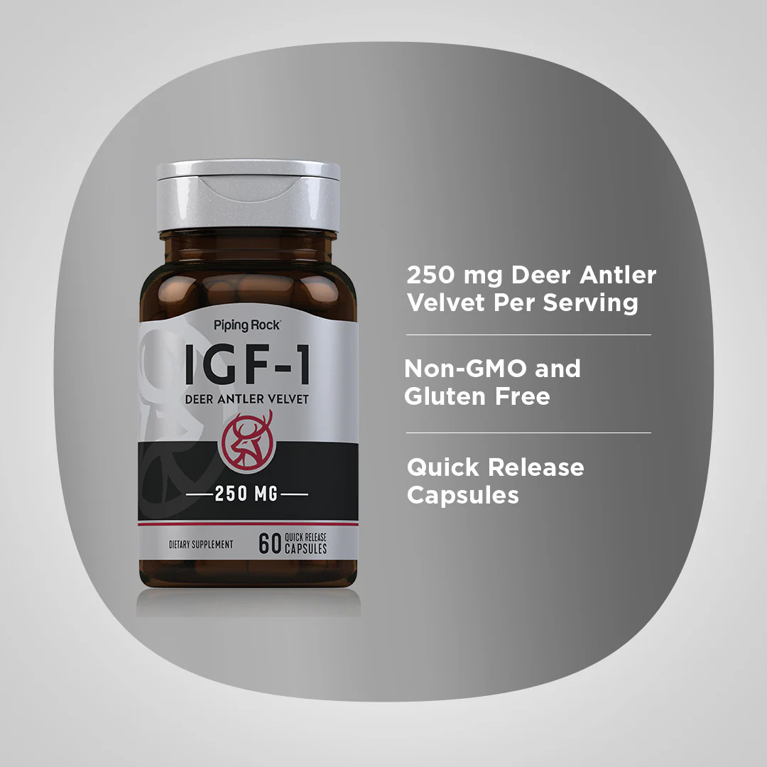 IGF-1 Deer Antler Velvet, 60 Quick Release Capsules - Image 4