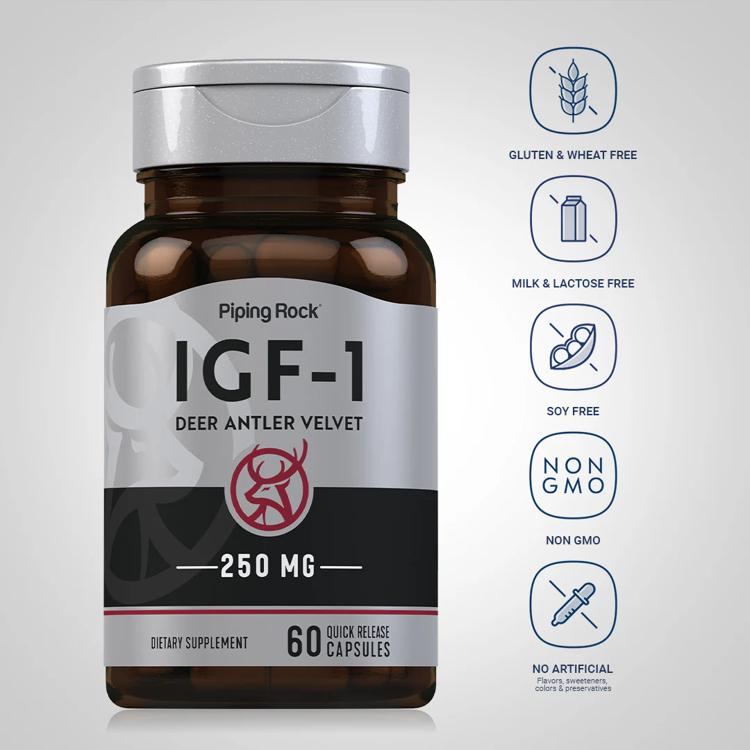 IGF-1 Deer Antler Velvet, 60 Quick Release Capsules - Image 5