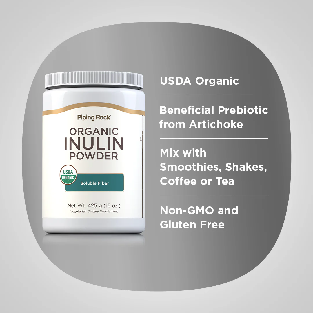 Inulin Powder (Organic), 15 oz (425 g) Bottle - Image 4