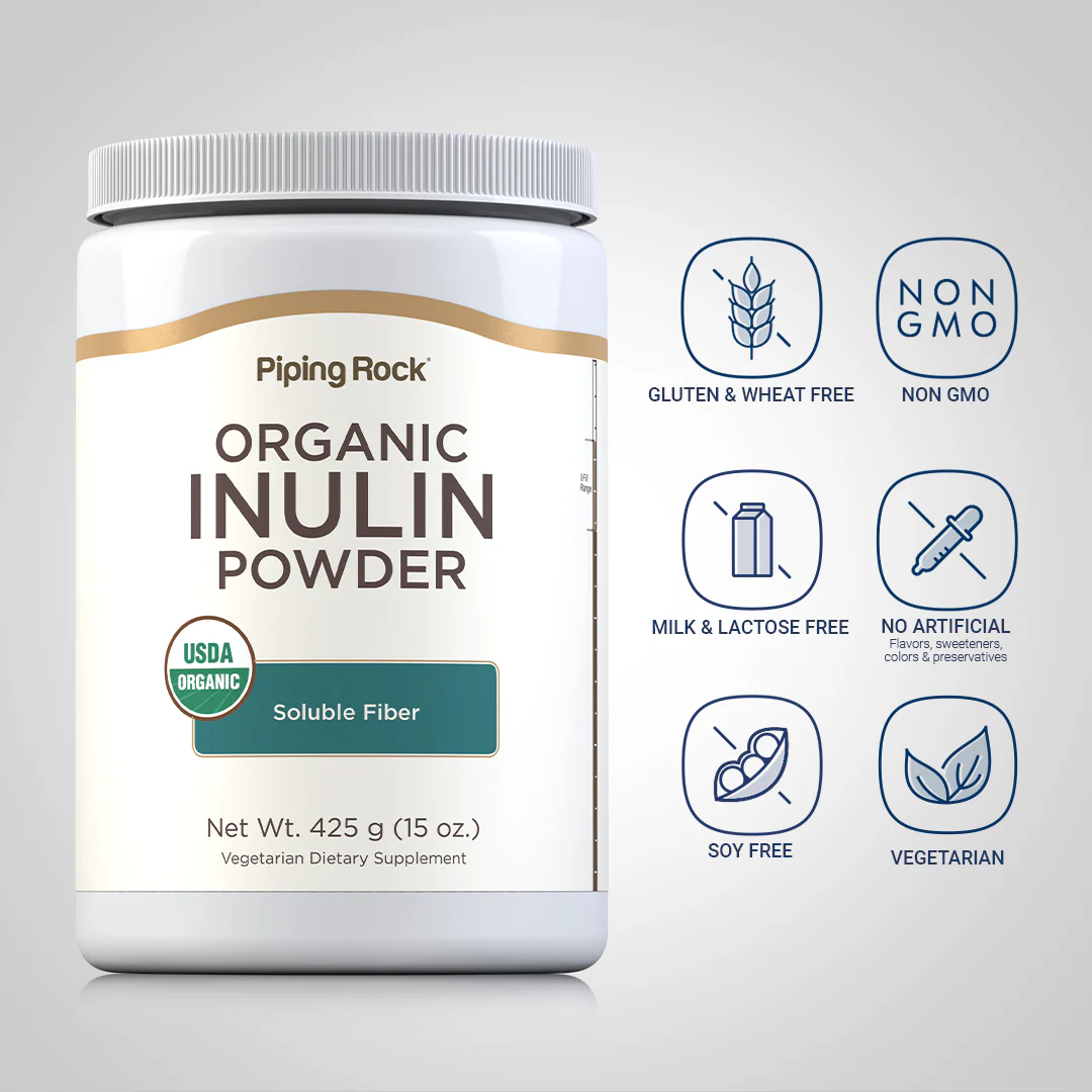 Inulin Powder (Organic), 15 oz (425 g) Bottles, 2  Bottles - Image 5