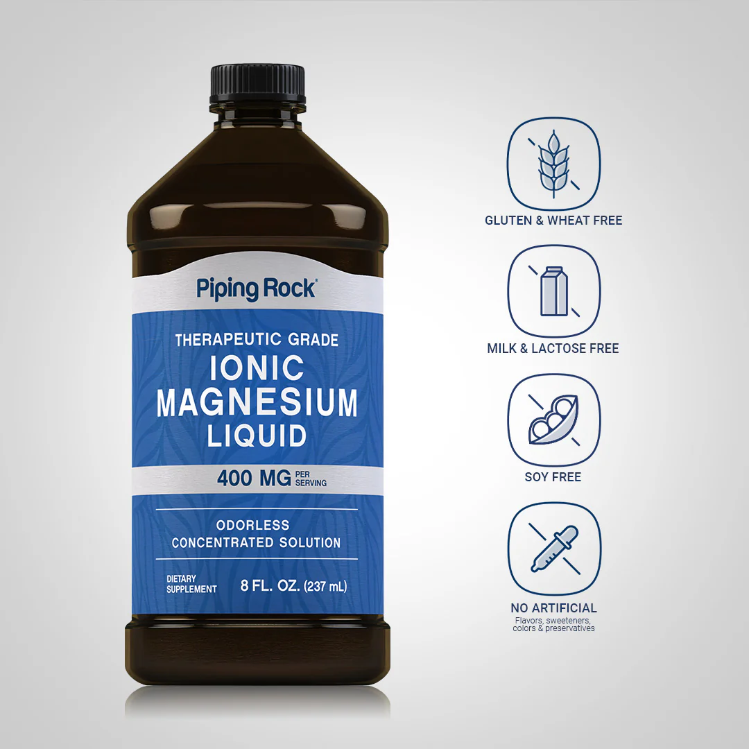 Ionic Magnesium Liquid, 400 mg (per serving), 8 fl.oz (237 mL) Bottle - Image 4