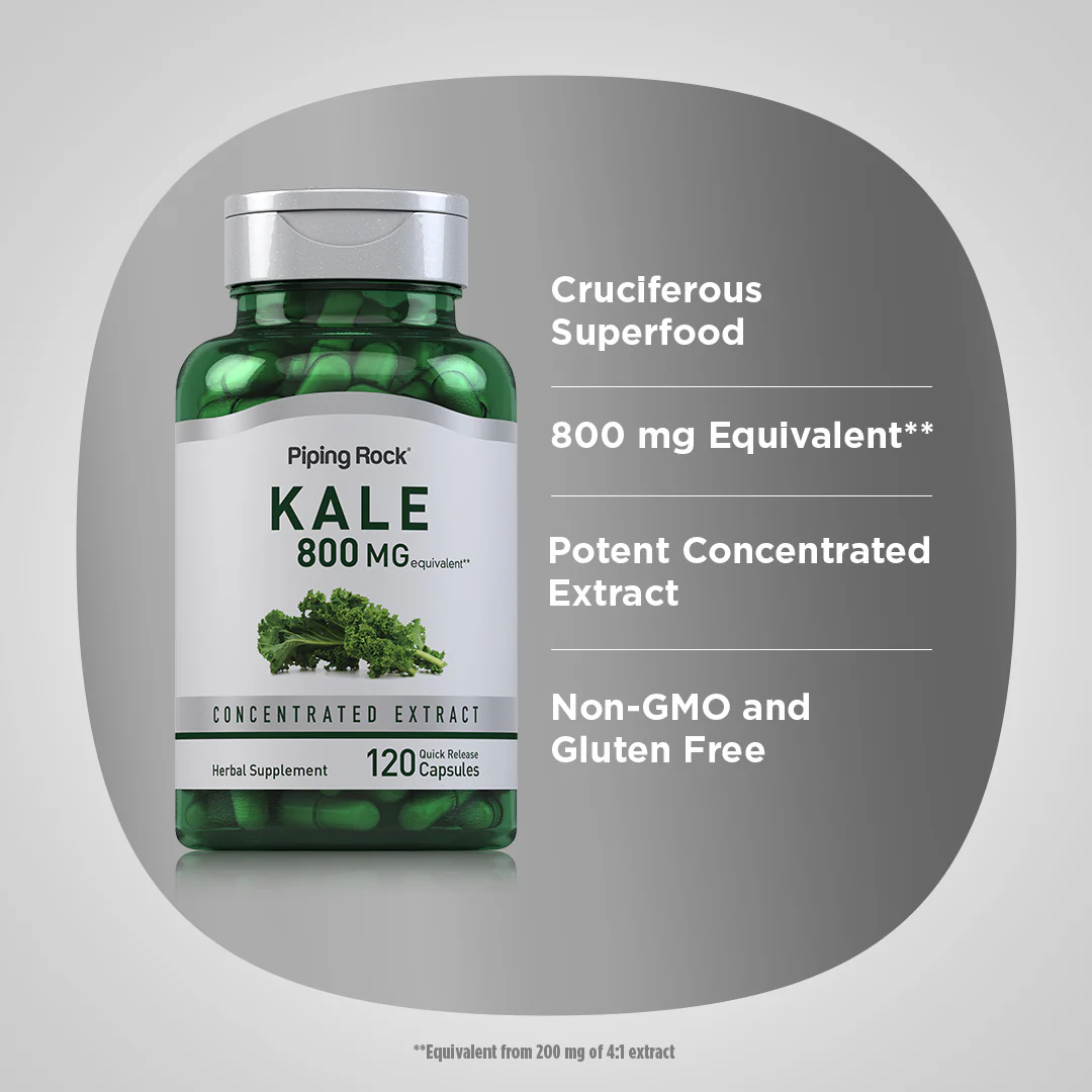 Kale, 800 mg, 120 Quick Release Capsules - Image 4