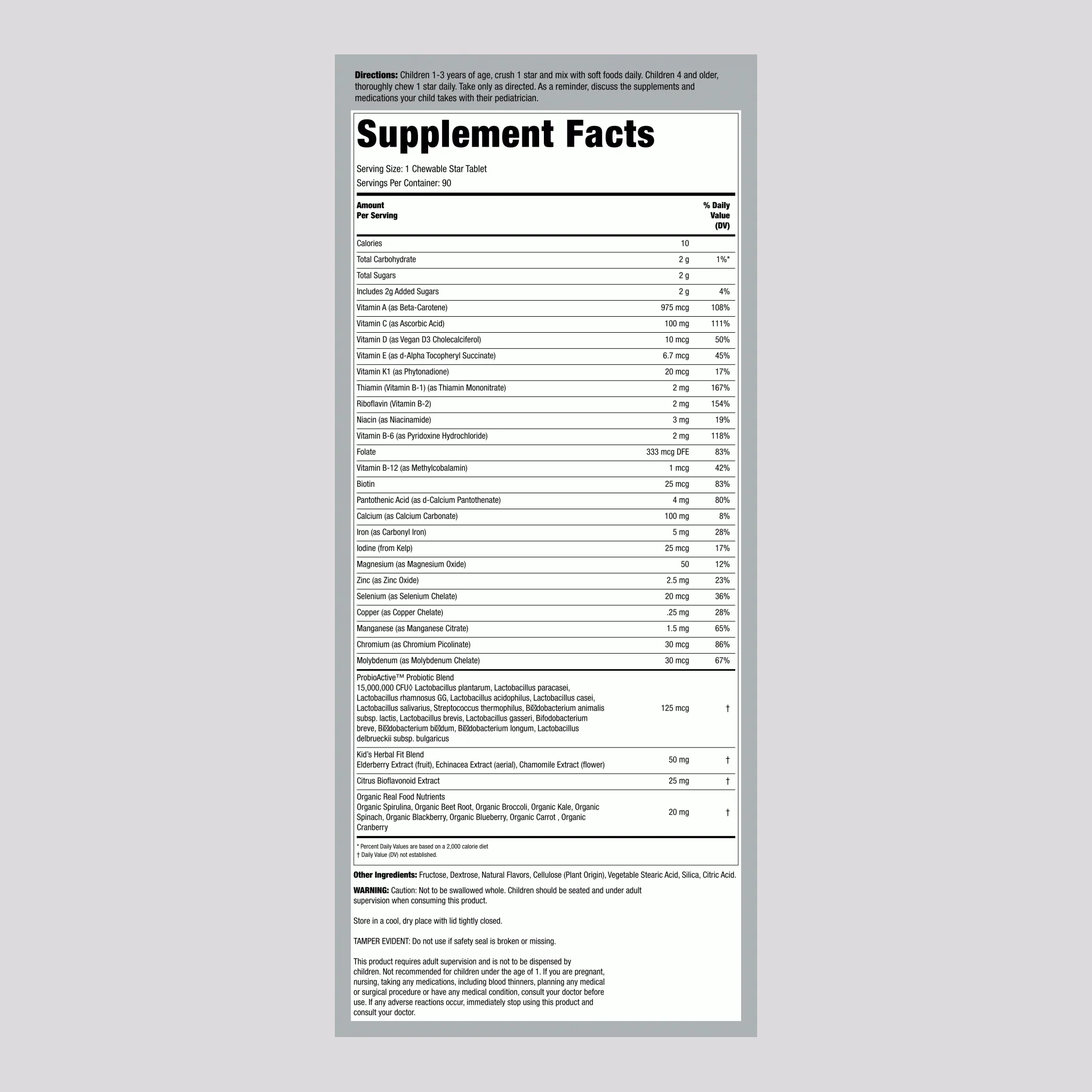 Kid’s One Multivitamin (Fruit Punch), 90 Chewable Tablets - Image 2