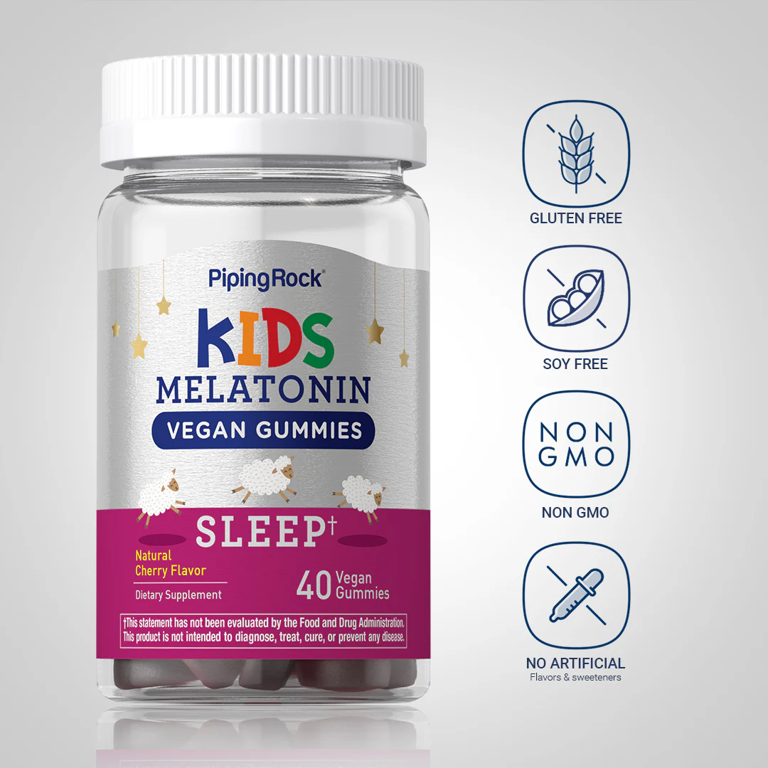 Kids Sleep Melatonin (Cherry), 40 Vegan Gummies - Image 4