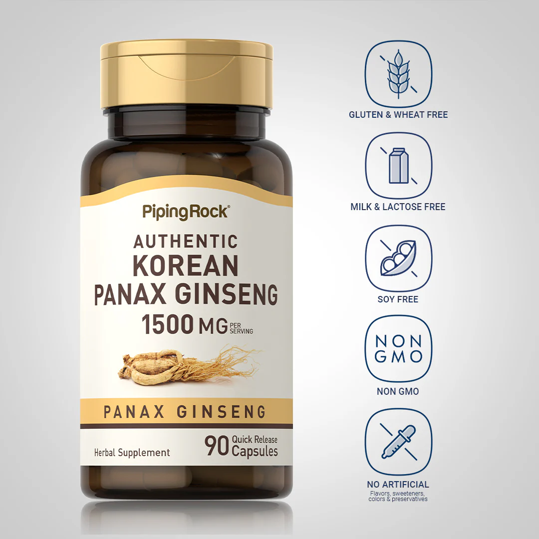 Korean Ginseng (Panax Ginseng), 1500 mg (per serving), 90 Quick Release Capsules - Image 5