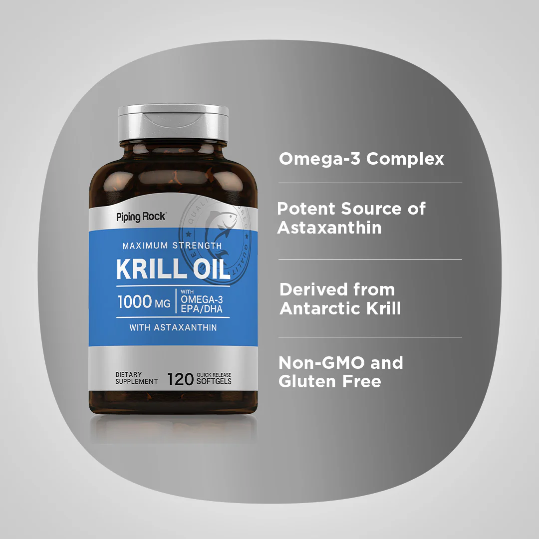 Krill Oil, 1000 mg, 120 Quick Release Softgels, 2  Bottles - Image 4
