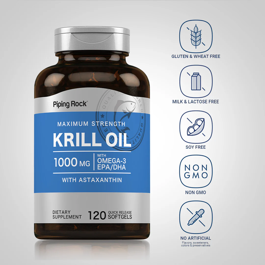 Krill Oil, 1000 mg, 120 Quick Release Softgels, 2  Bottles - Image 5