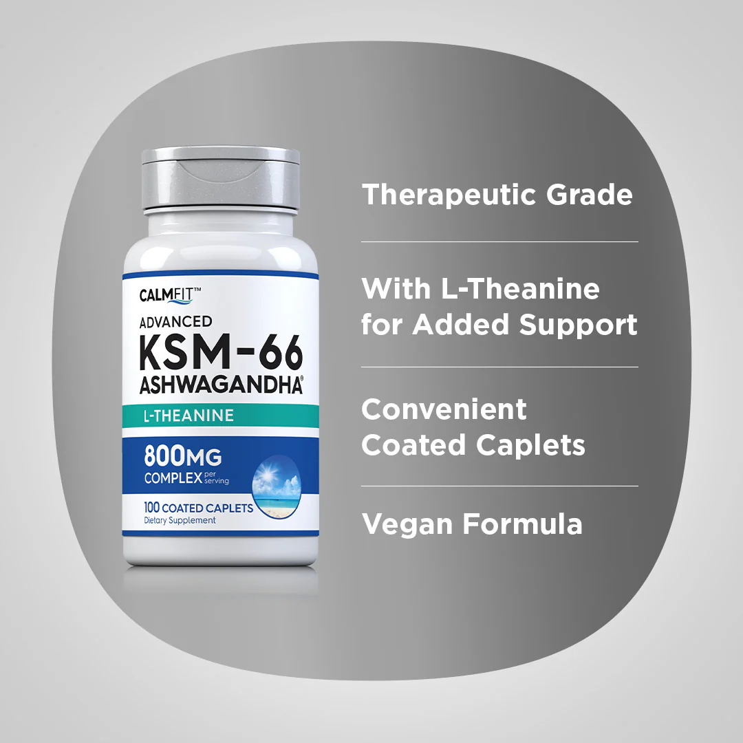 KSM-66 Ashwagandha, 800 mg (per serving), 200 Coated Caplets, 2  Bottles - Image 3