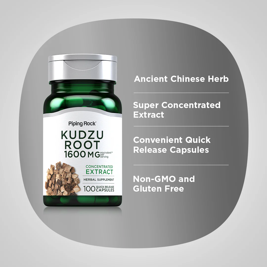 Kudzu Root, 1600 mg (per serving), 100 Quick Release Capsules - Image 4