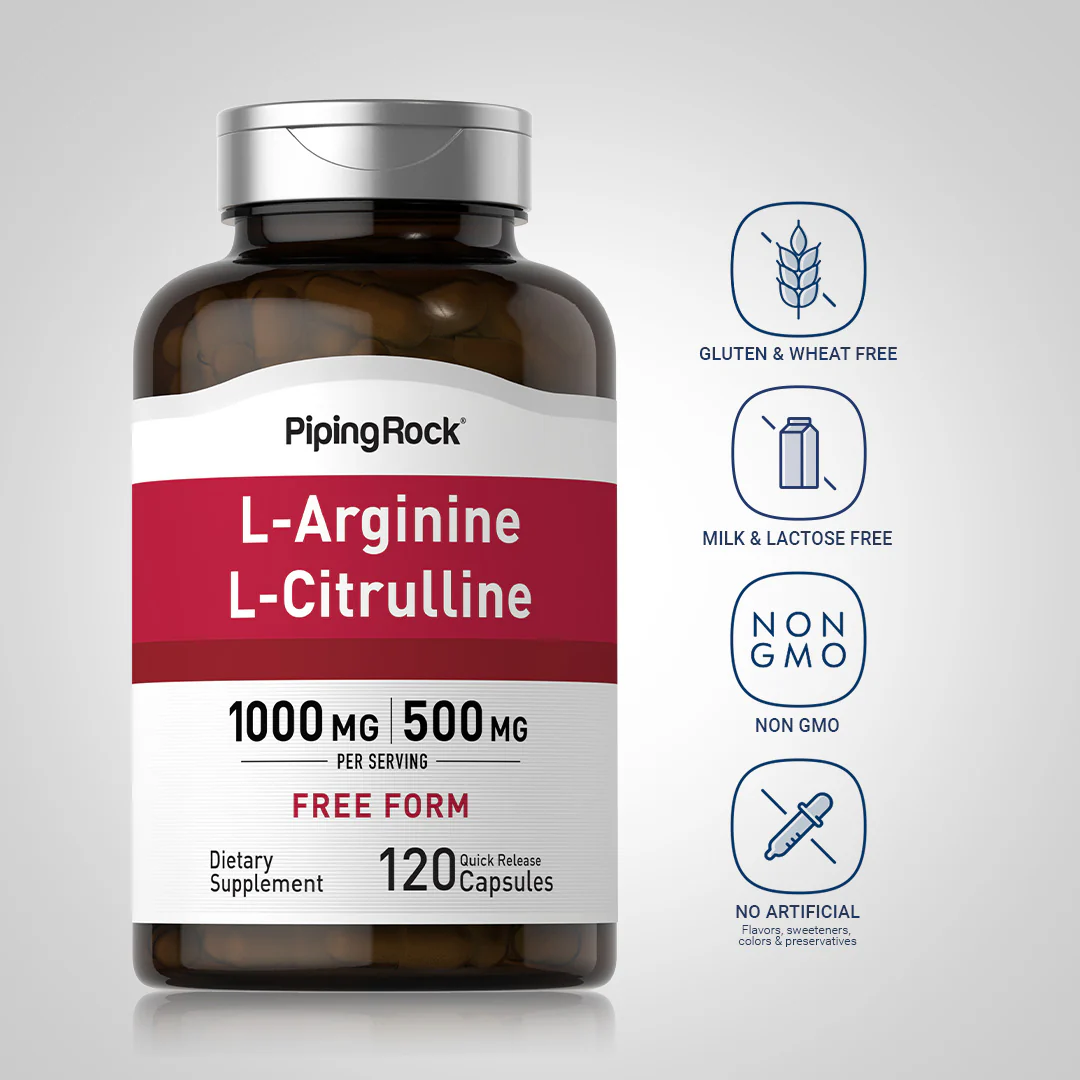 L-Arginine 1000 mg  & Citrulline 500 mg, 1000/500 mg, 120 Quick Release Capsules - Image 5