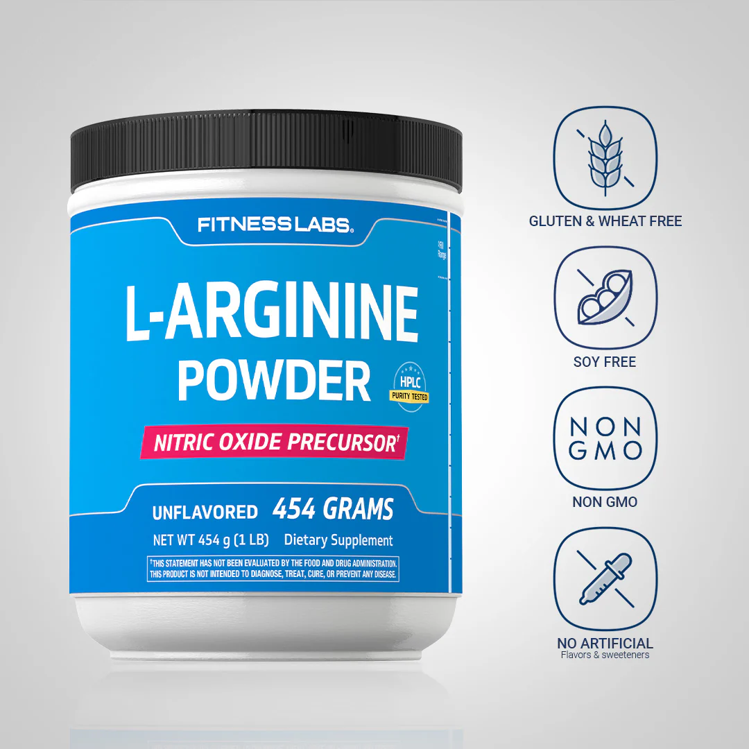 L-Arginine Powder, 3000 mg (per serving), 1 lb (454 g) Bottle - Image 4
