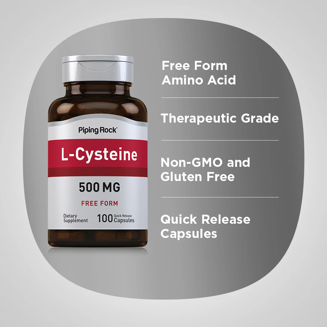 L-Cysteine, 500 mg, 100 Quick Release Capsules - Image 4