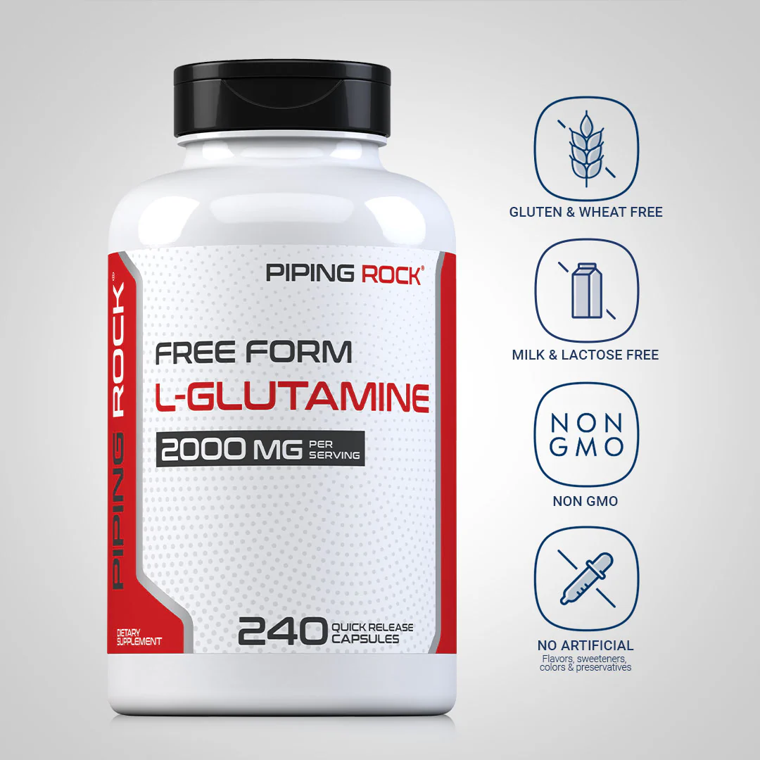 L-Glutamine, 2000 mg (per serving), 240 Quick Release Capsules, 2  Bottles - Image 5