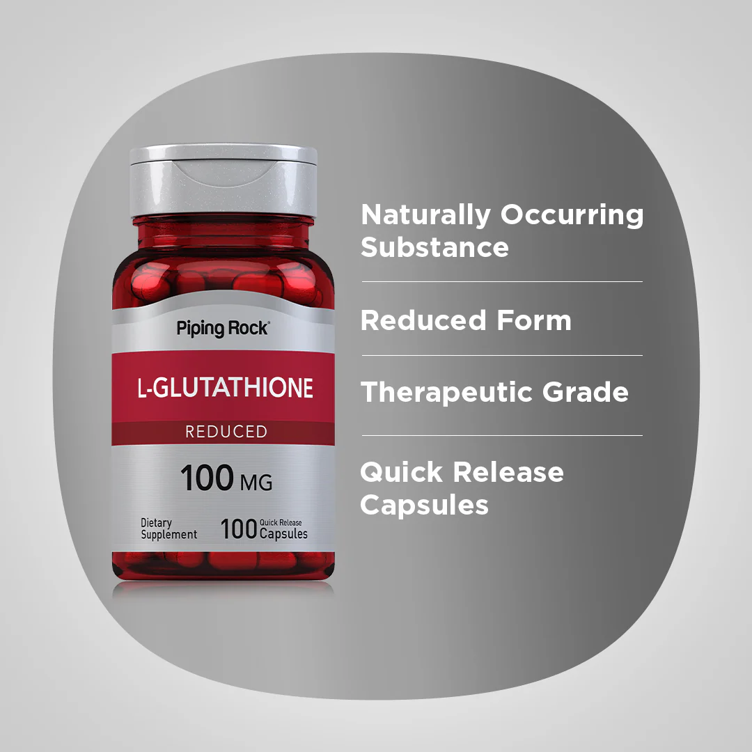 L-Glutathione (Reduced), 100 mg, 100 Quick Release Capsules, 2  Bottles - Image 4