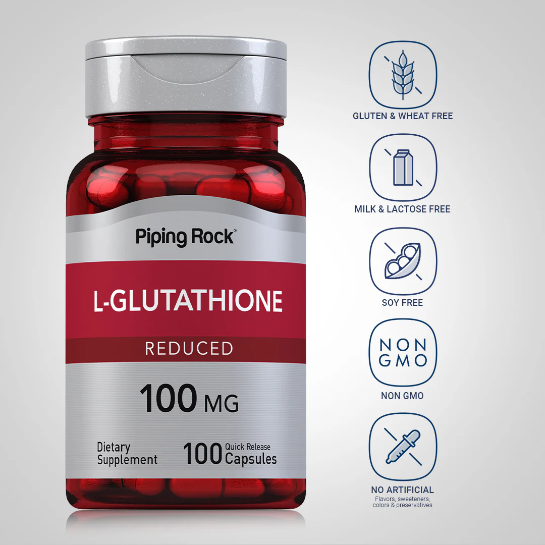 L-Glutathione (Reduced), 100 mg, 100 Quick Release Capsules, 2  Bottles - Image 5