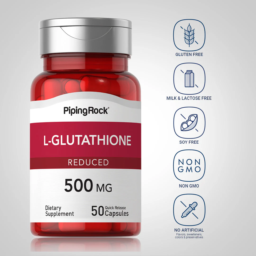 L-Glutathione (Reduced), 500 mg, 50 Quick Release Capsules, 2  Bottles - Image 5