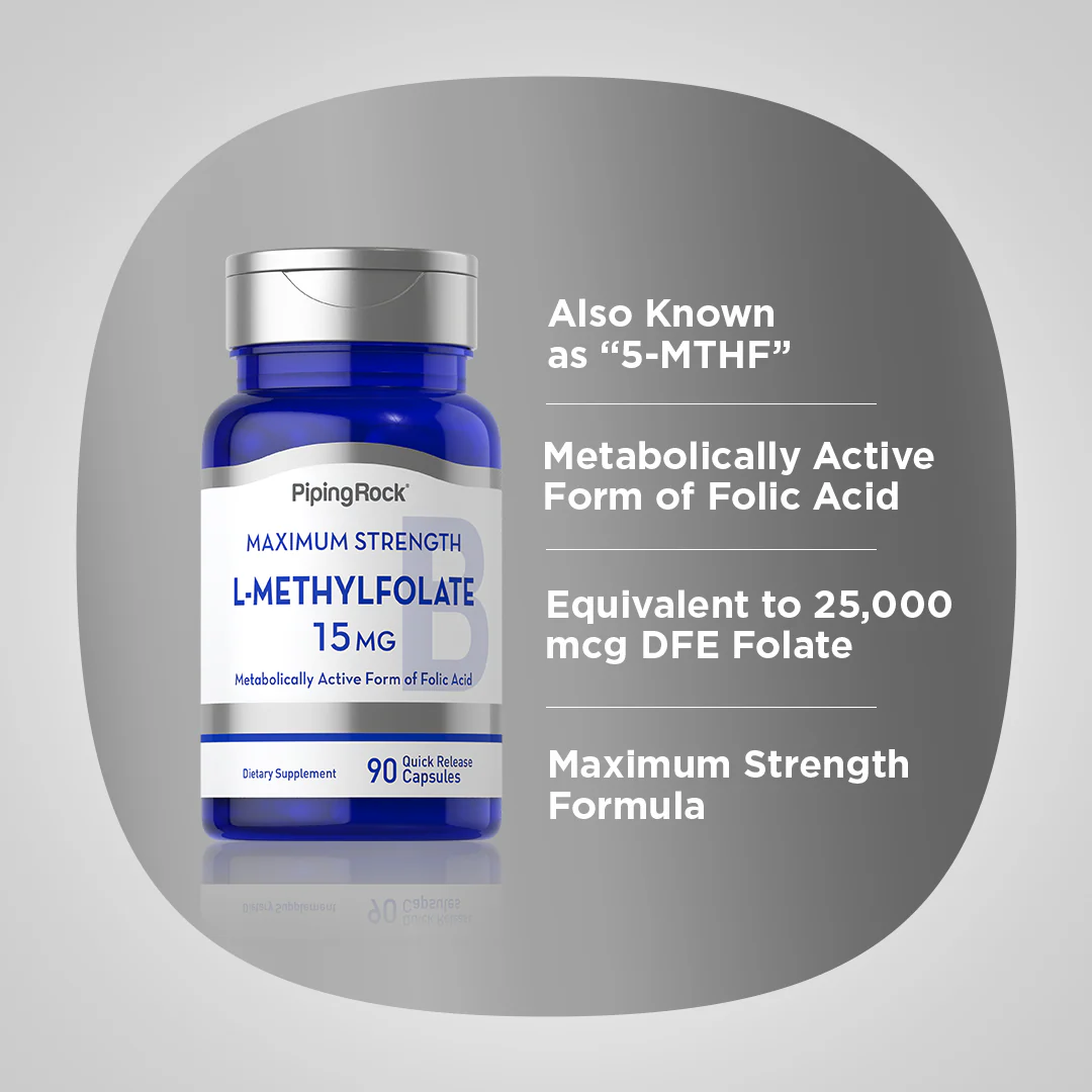 L-Methylfolate, 15 mg, 90 Quick Release Capsules, 2  Bottles - Image 4
