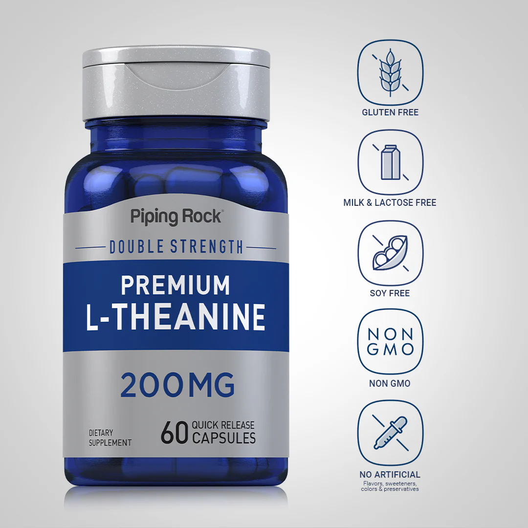 L-Theanine, 200 mg, 60 Quick Release Capsules, 2  Bottles - Image 5