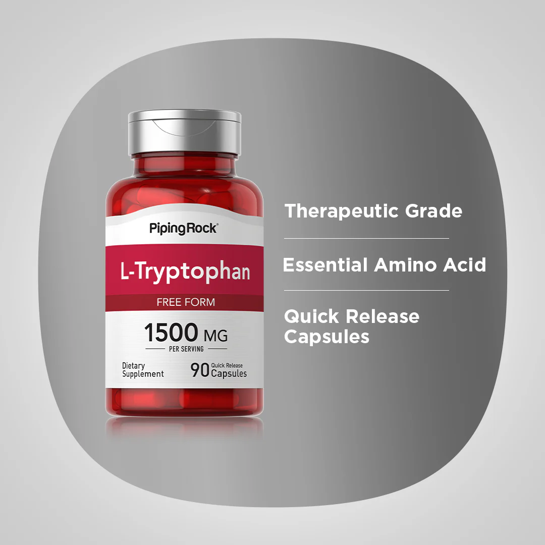 L-Tryptophan, 1500 mg (per serving), 90 Quick Release Capsules - Image 4