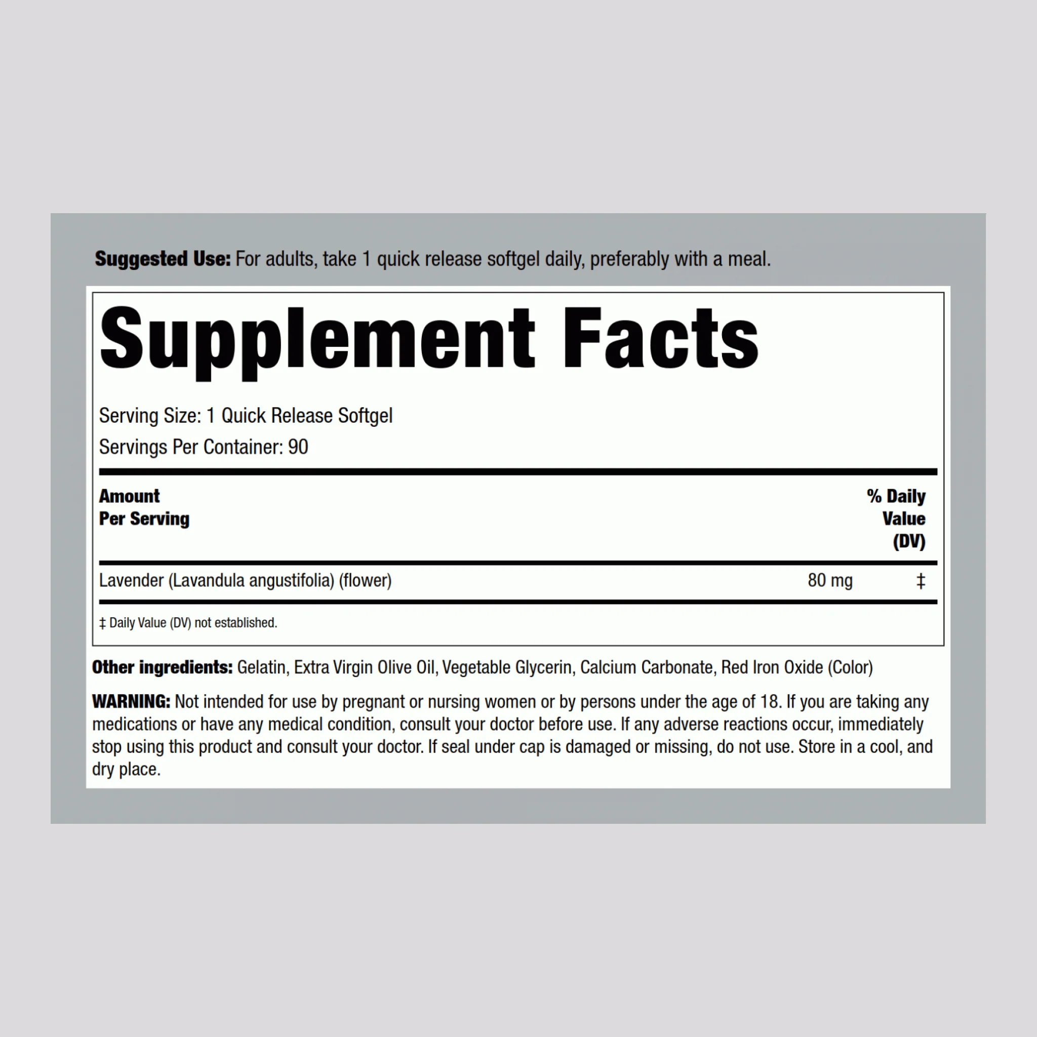 Lavender Calm, 90 Softgels - Image 2
