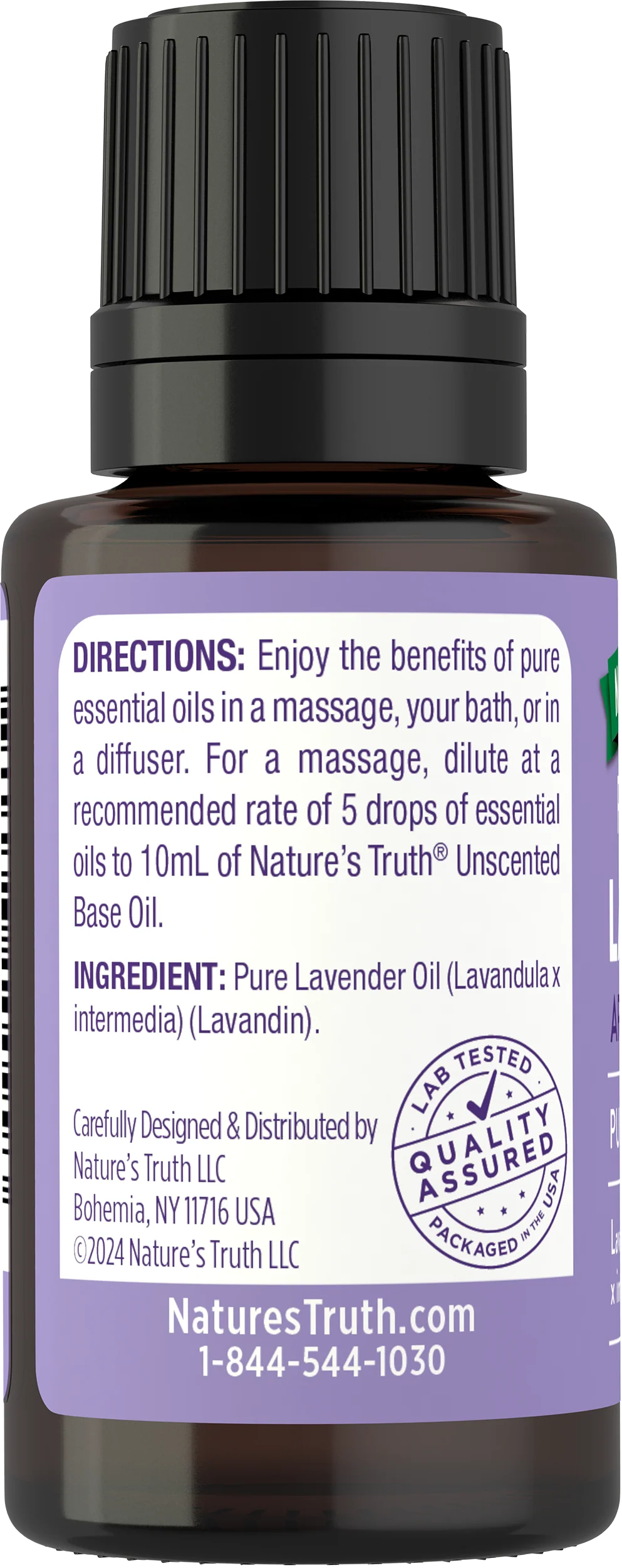 Lavender Pure Essential Oil, 1/2 fl oz (15 mL) Dropper Bottle - Image 4
