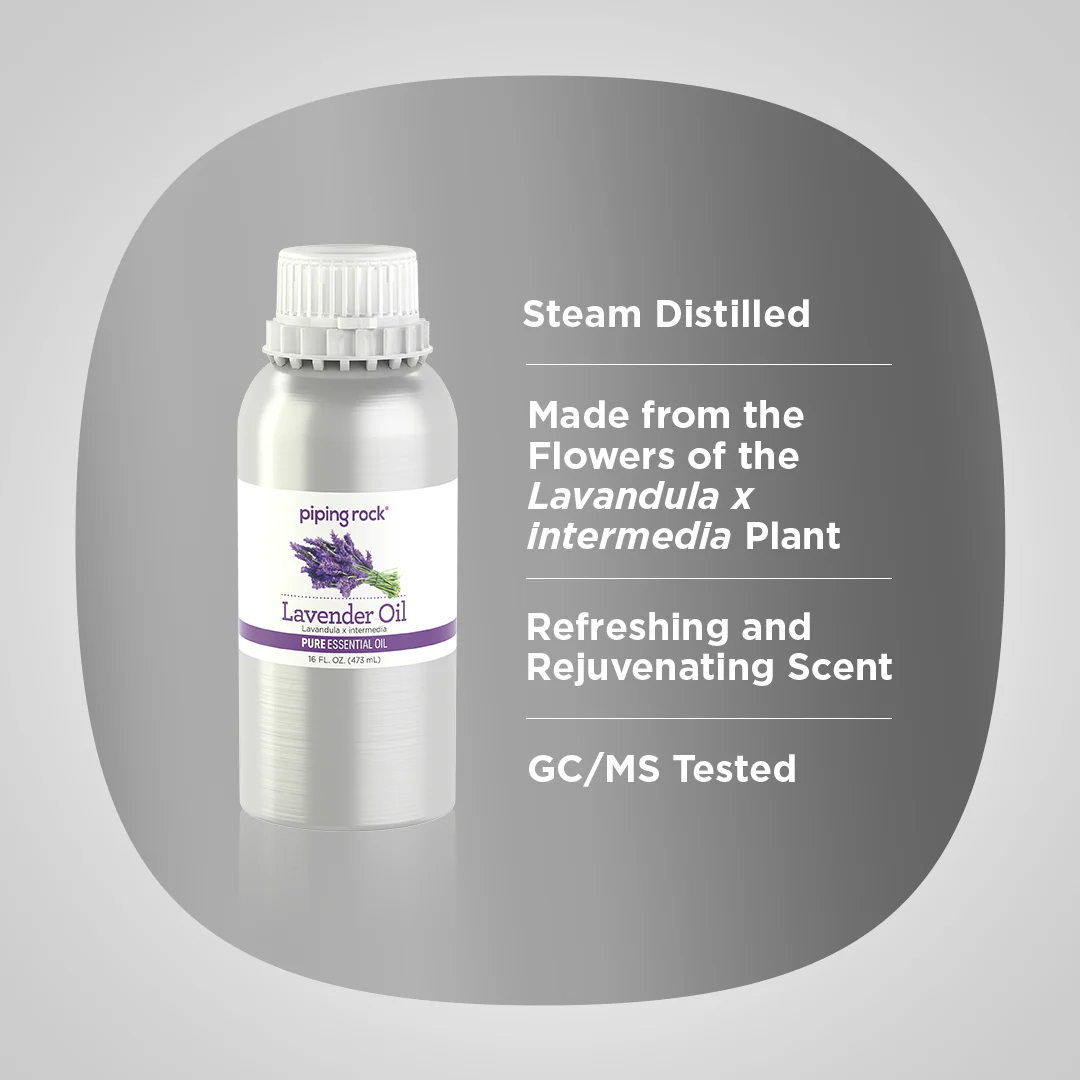Lavender Pure Essential Oil (GC/MS Tested), 16 fl oz (473 mL) Canister - Image 3