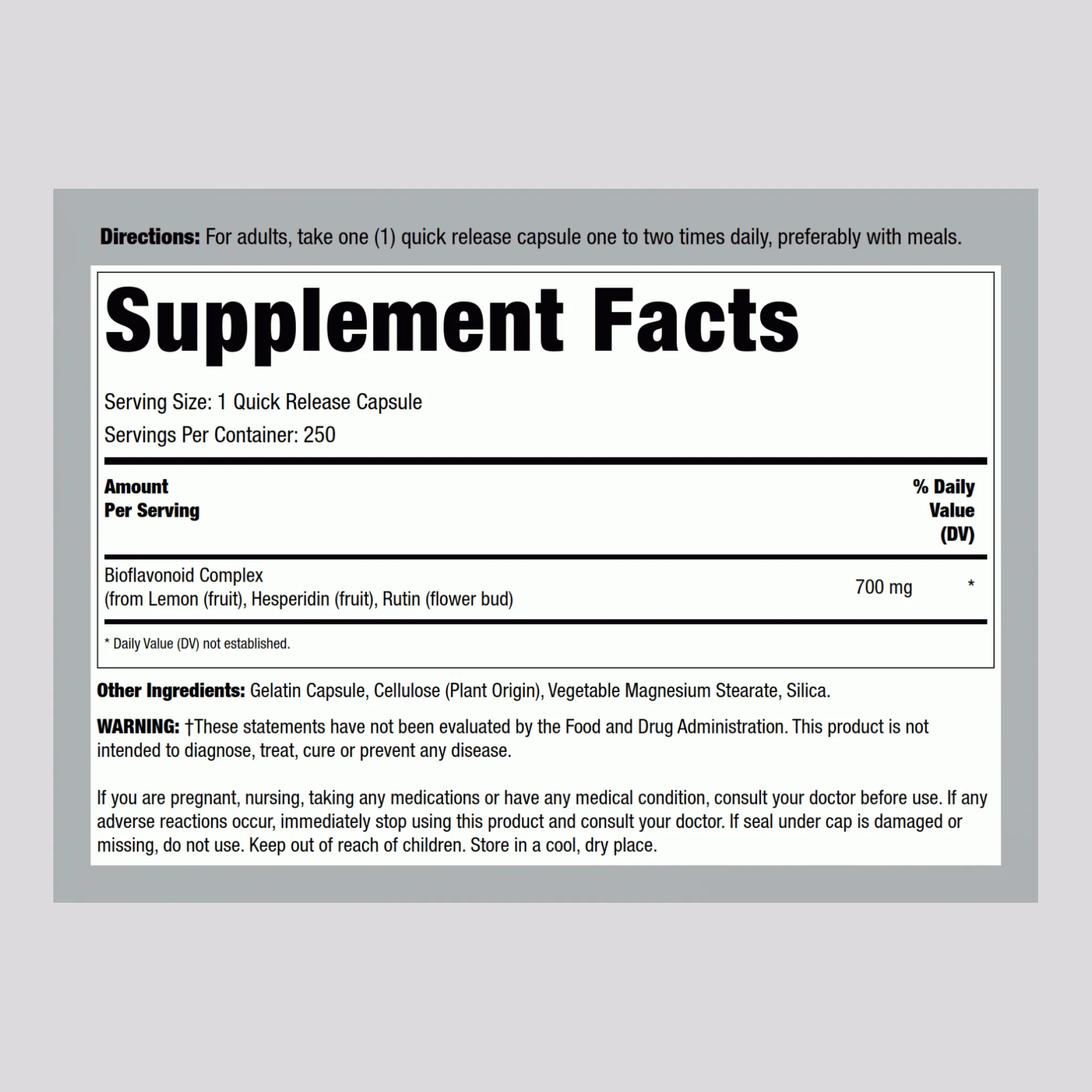 Lemon Bioflavonoid Complex, 700 mg, 250 Quick Release Capsules, 2  Bottles - Image 2