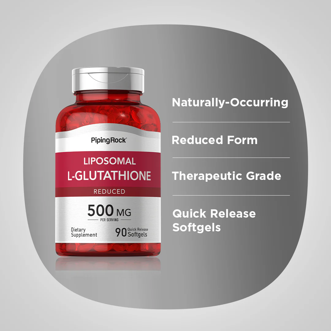 Liposomal L-Glutathione (Reduced), 500 mg (per serving), 90 Quick Release Softgels, 2  Bottles - Image 3
