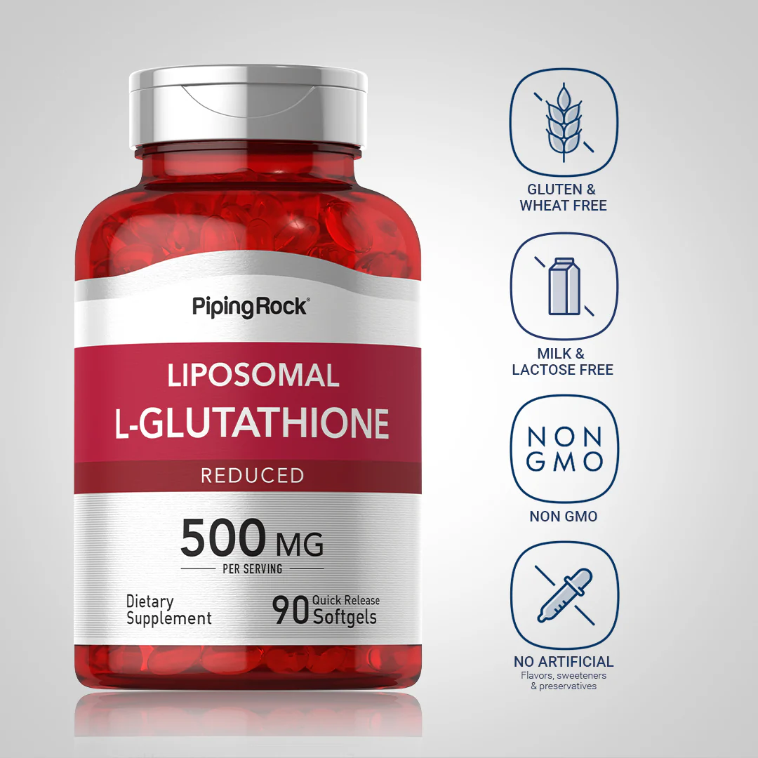 Liposomal L-Glutathione (Reduced), 500 mg (per serving), 90 Quick Release Softgels, 2  Bottles - Image 4
