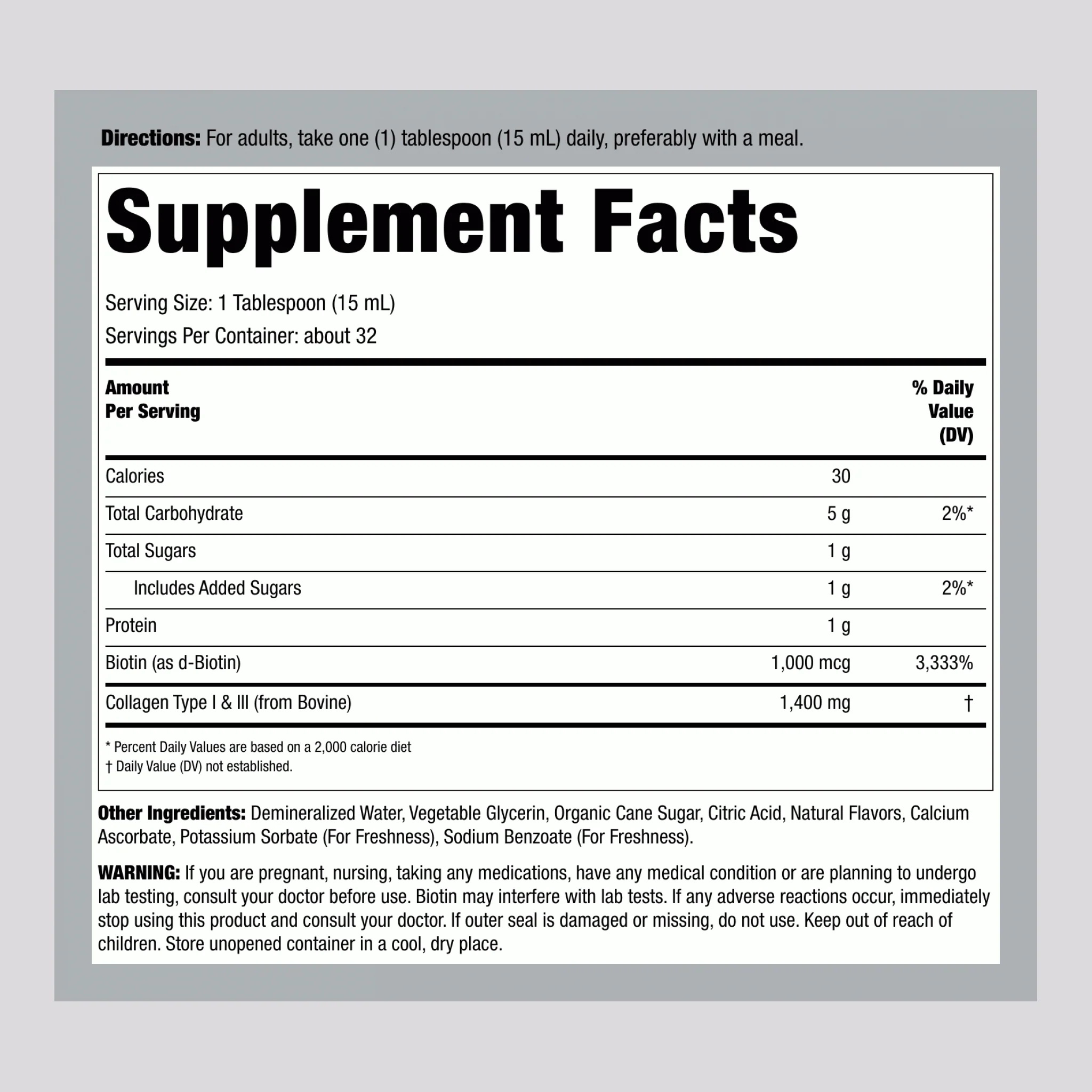 Liquid Collagen, 16 fl oz (473 mL) Bottle - Image 2
