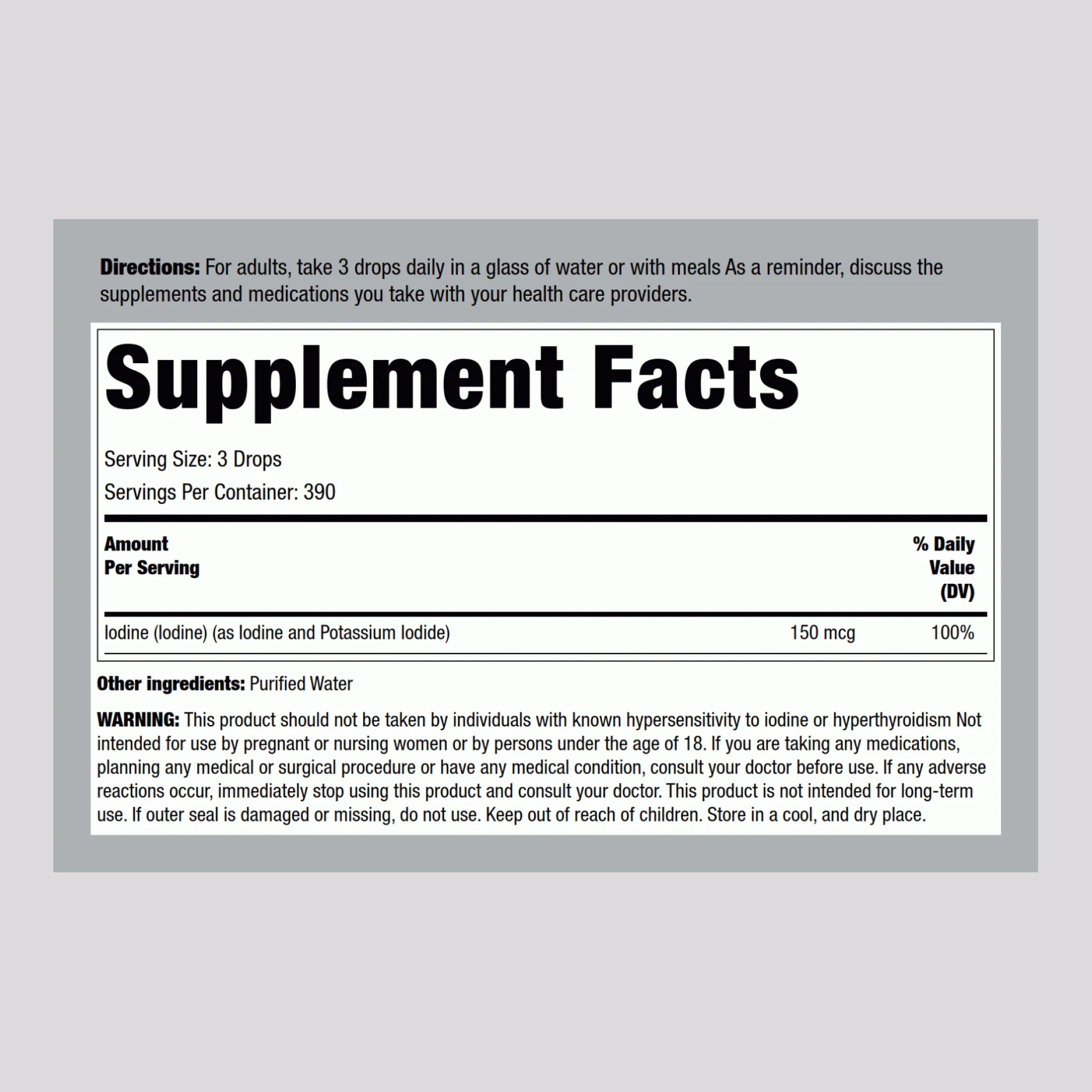 Liquid Iodine, 2 fl oz (59 mL) Dropper Bottle - Image 2