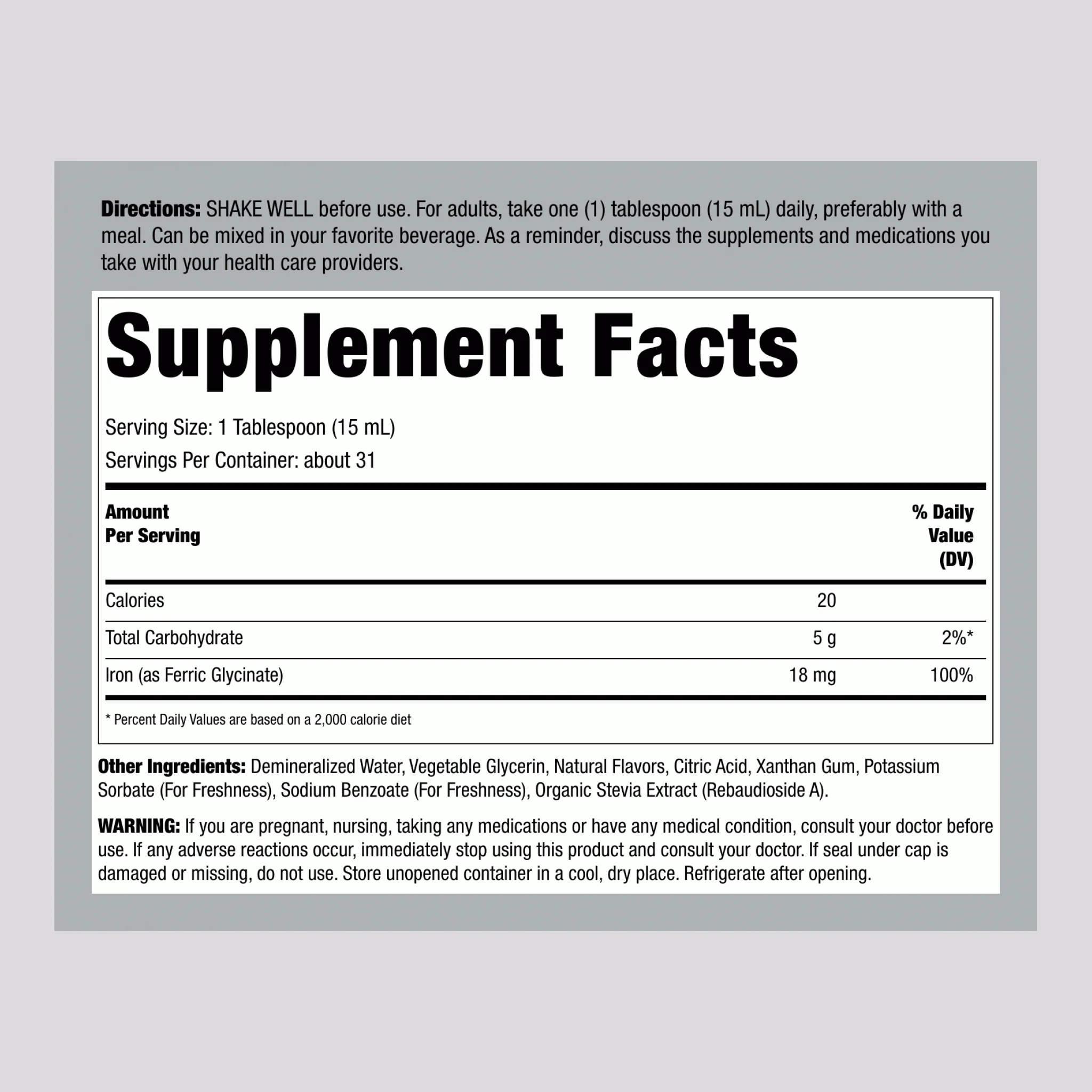 Liquid Iron (Fruit Punch), 16 fl oz (473 mL) Bottle - Image 2