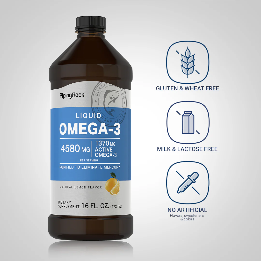Liquid Omega-3 (Natural Lemon), 4580 mg (per serving), 16 fl oz (473 mL) Bottle - Image 4
