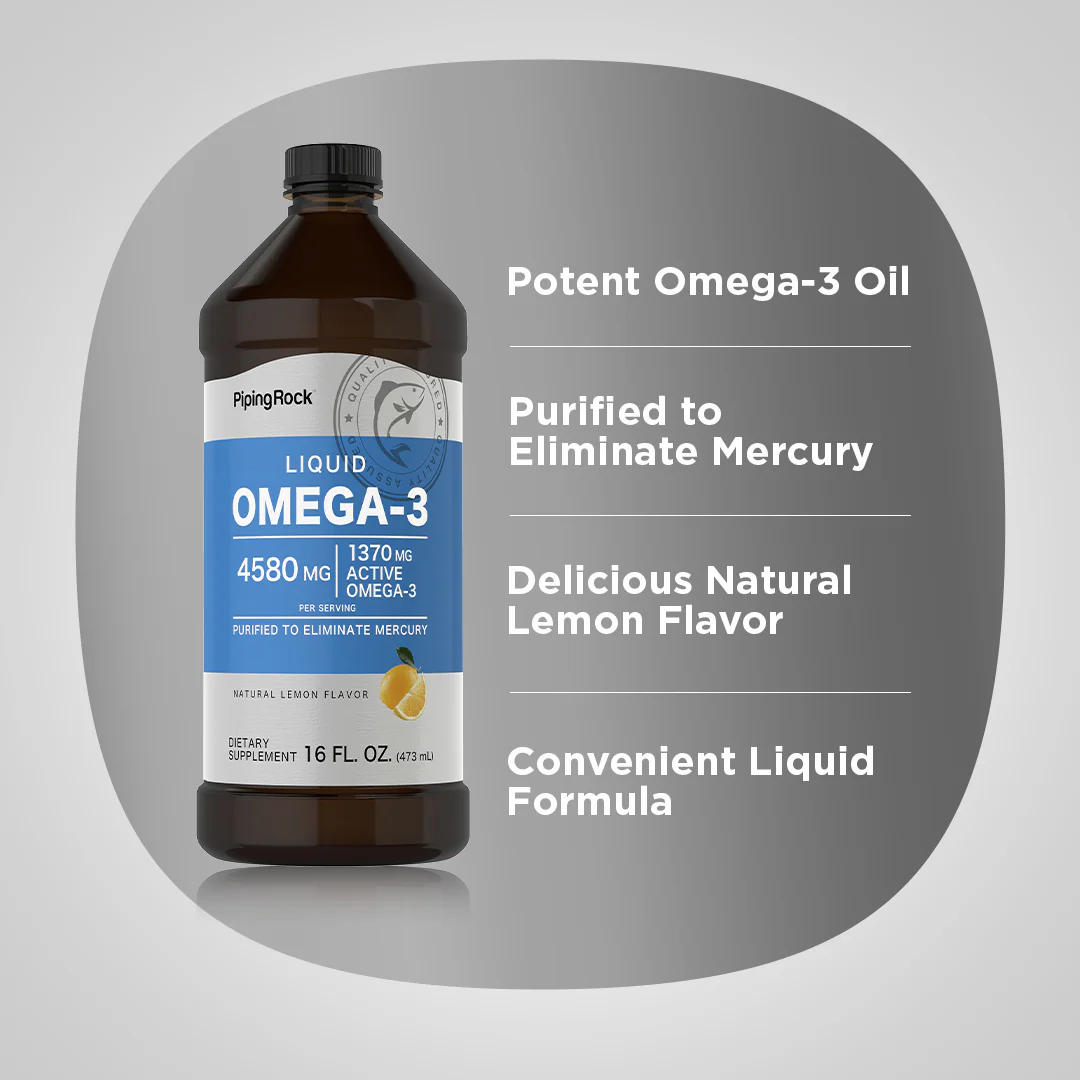 Liquid Omega-3 (Natural Lemon), 4580 mg (per serving), 16 fl oz (473 mL) Bottle, 2  Bottles - Image 3