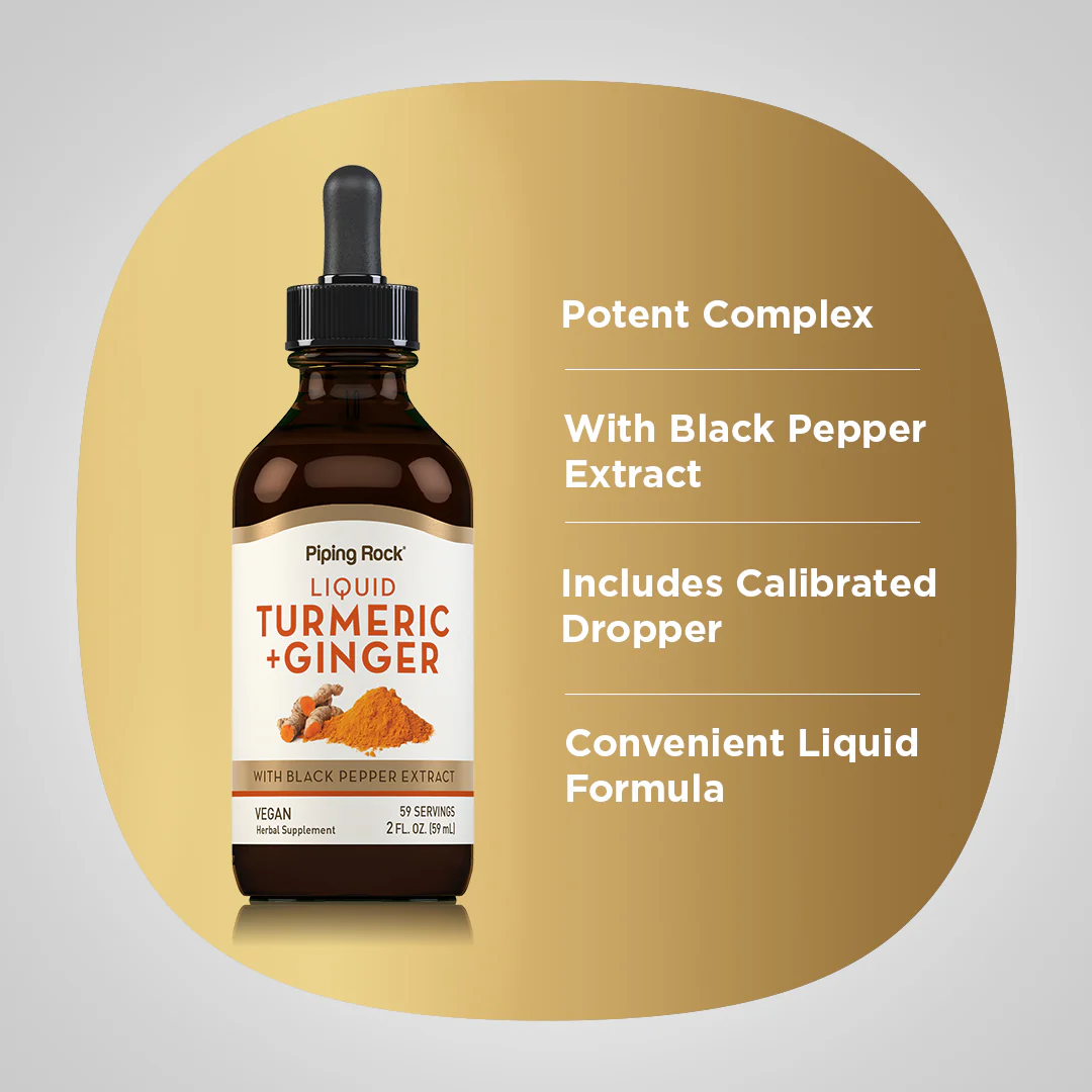 Liquid Turmeric Plus Ginger, 2 fl oz (59 mL) Dropper Bottle, 2  Dropper Bottles - Image 3