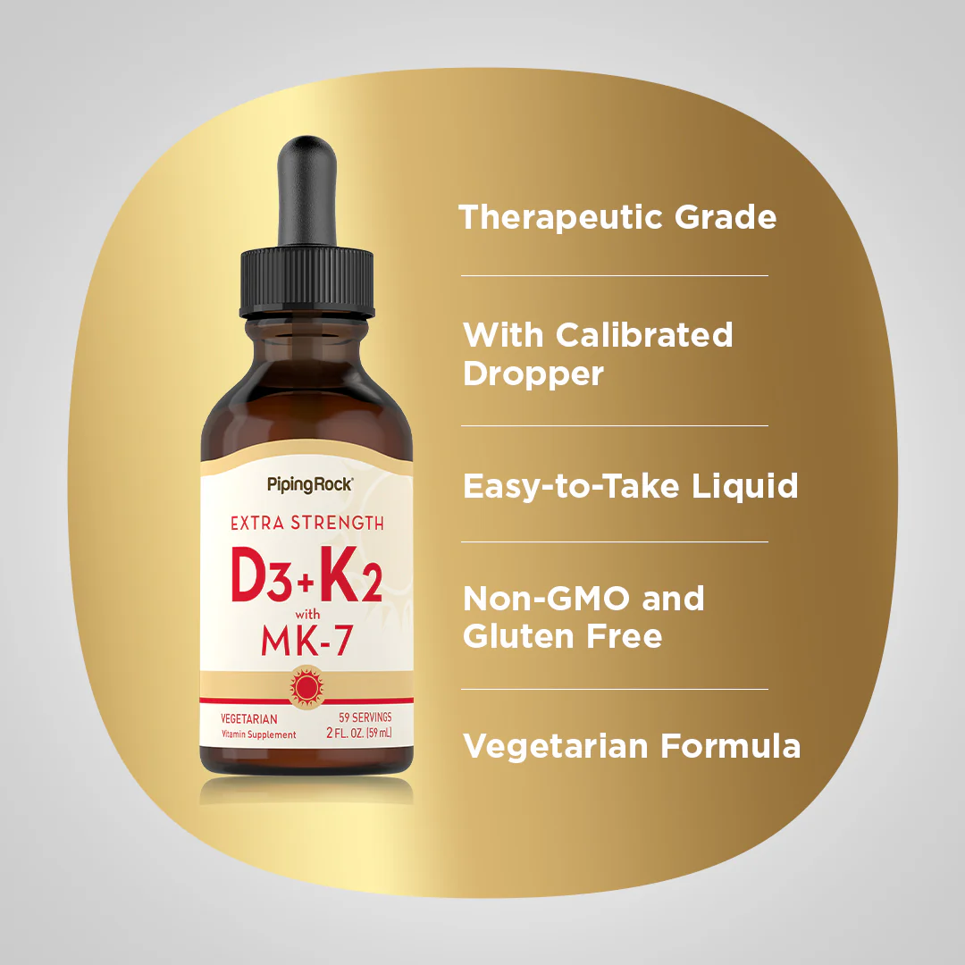 Liquid Vitamin D3 & K-2 (Organic), 2 fl oz (59 mL) Dropper Bottle - Image 3
