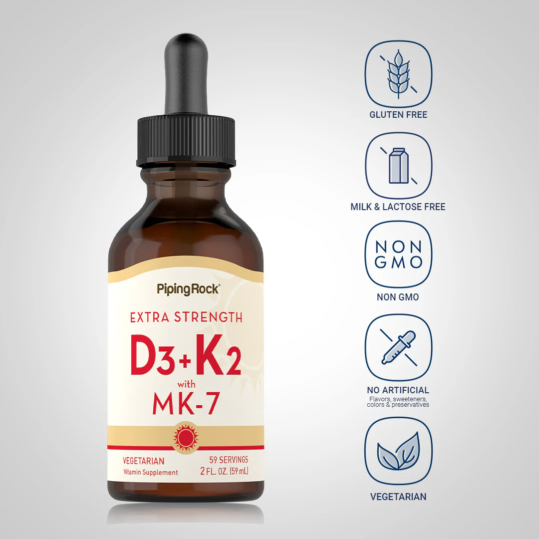 Liquid Vitamin D3 & K-2 (Organic), 2 fl oz (59 mL) Dropper Bottle - Image 4