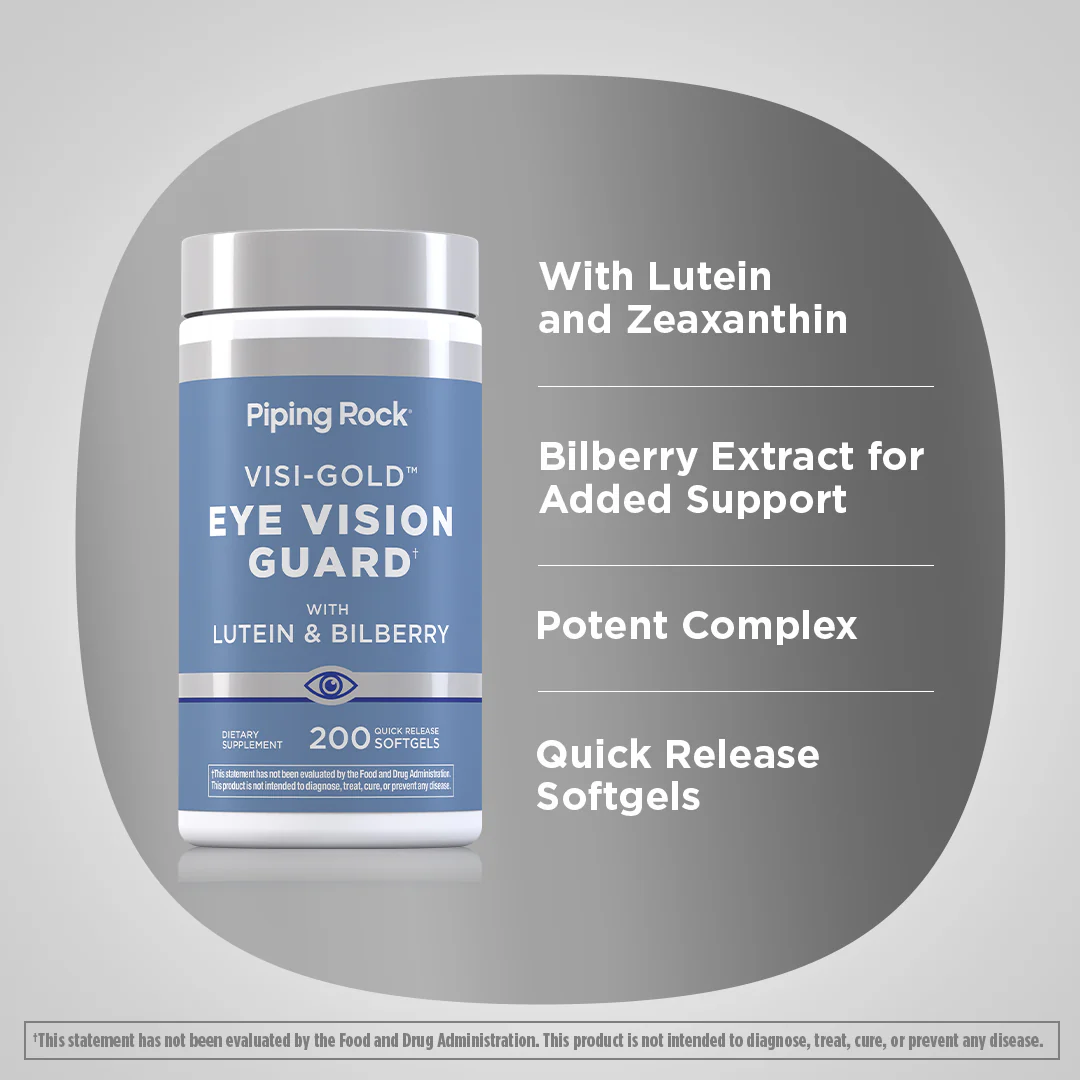 Lutein Bilberry Eye Vision Guard + Zeaxanthin, 200 Quick Release Softgels - Image 3