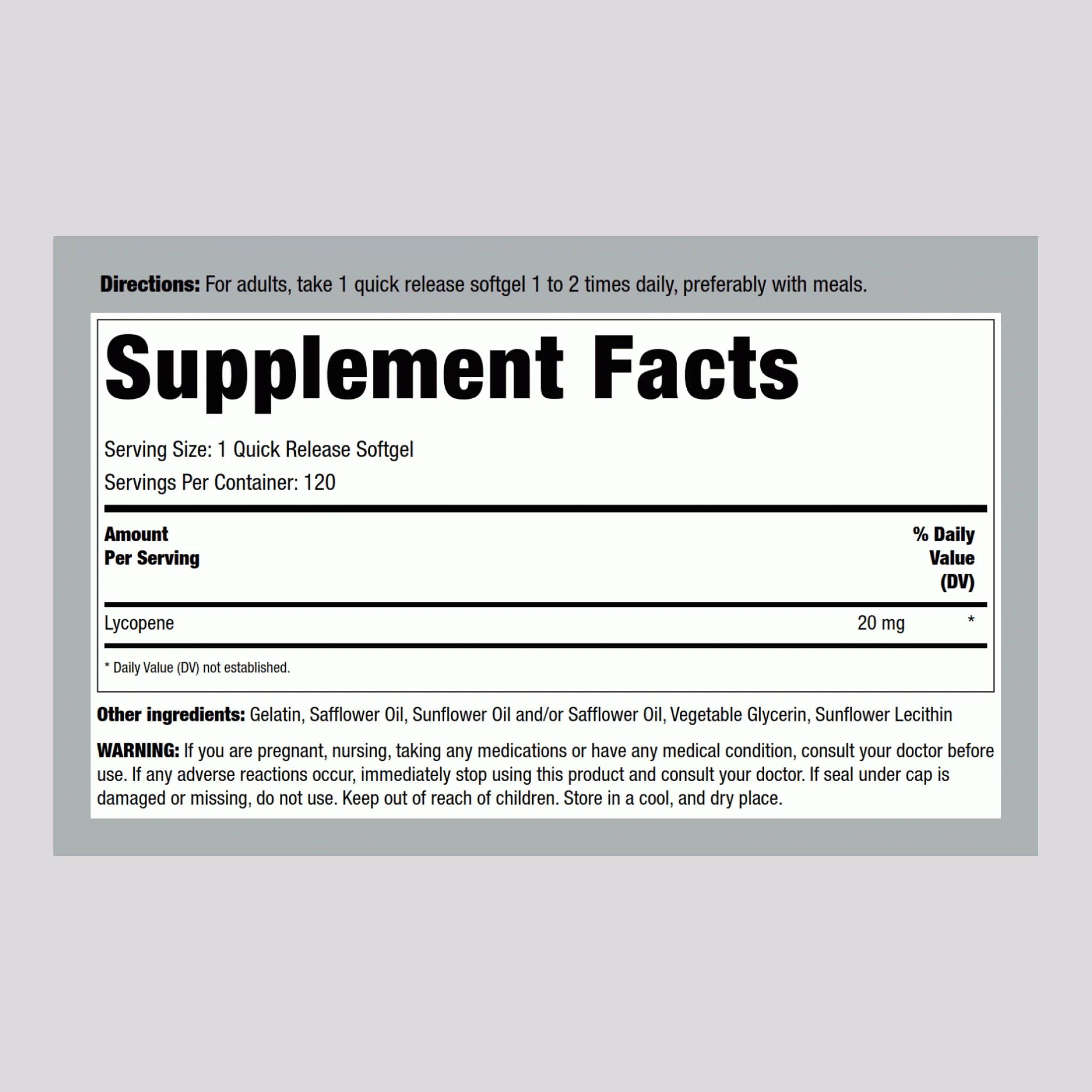 Lycopene, 20 mg, 120 Quick Release Softgels, 2  Bottles - Image 2