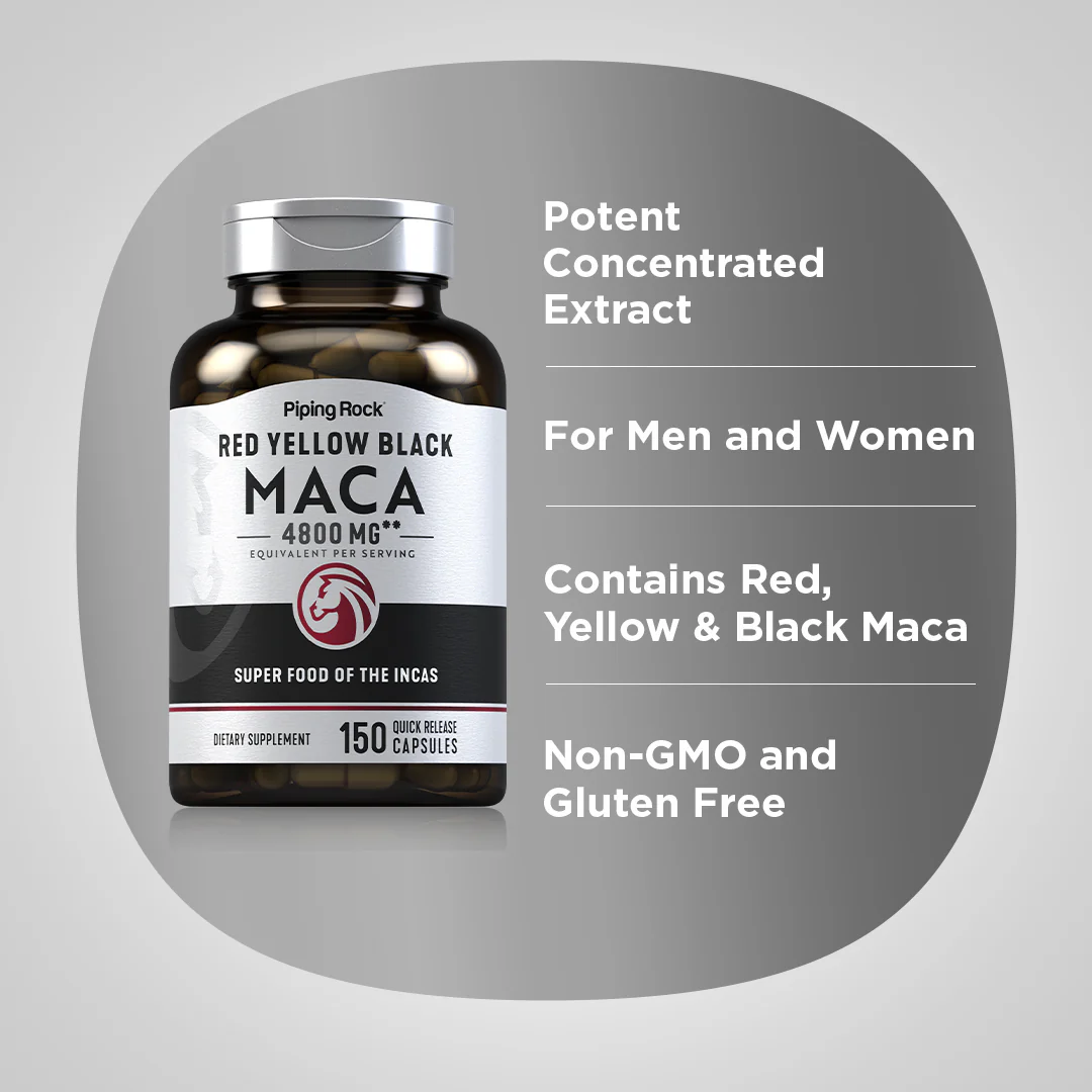 Maca, 4800 mg (per serving), 150 Quick Release Capsules - Image 4