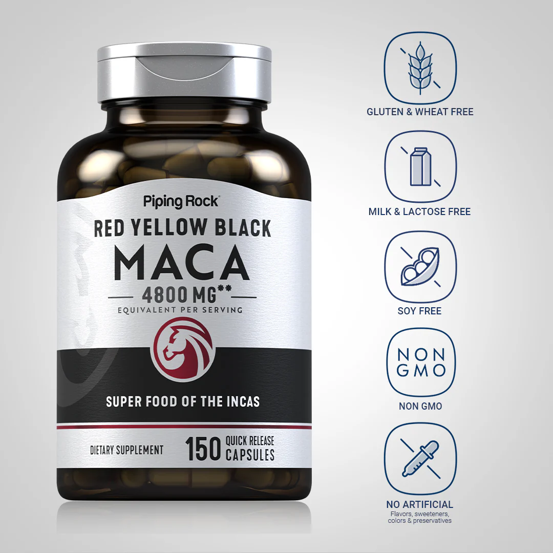 Maca, 4800 mg (per serving), 150 Quick Release Capsules, 2  Bottles - Image 5
