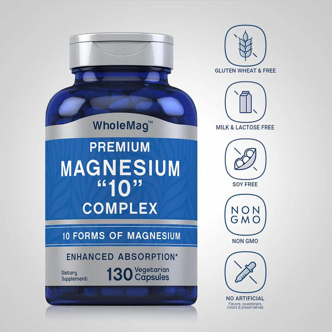 Magnesium "10" Complex, 130 Vegetarian Capsules - Image 4