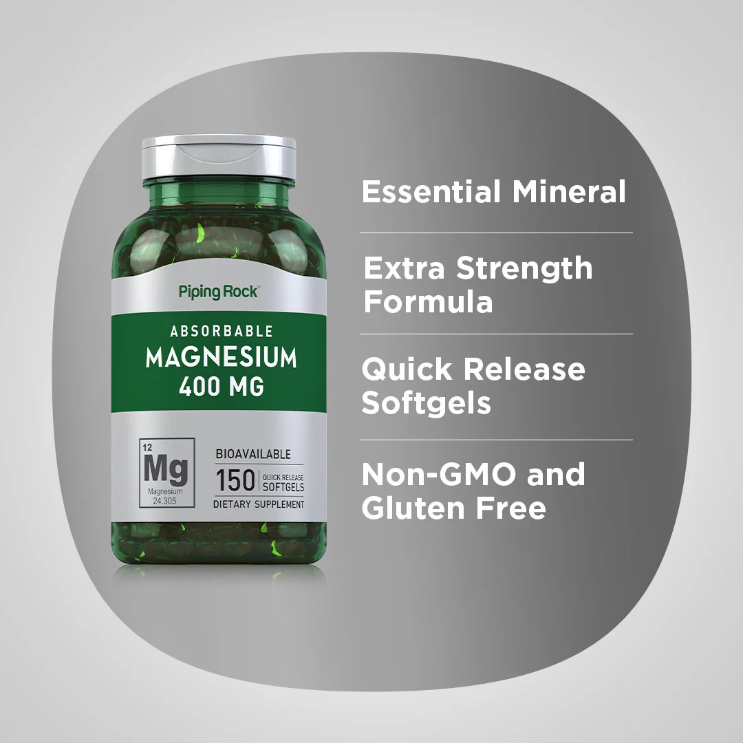 Magnesium, 400 mg, 150 Quick Release Softgels, 2  Bottles - Image 4