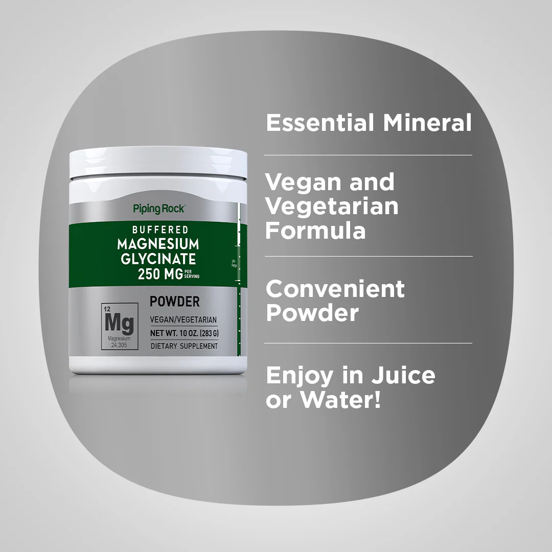 Magnesium Glycinate Powder, 250 mg (per serving), 10 oz (283 g) Bottle - Image 3